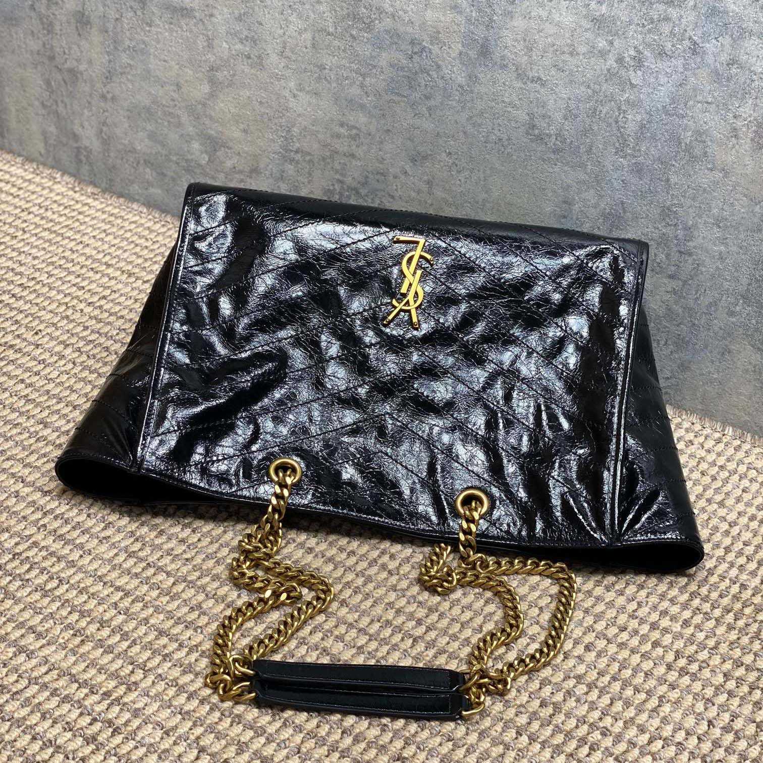 Saint Laurent Nini Shopping In Vintage Leather - FashionPlug