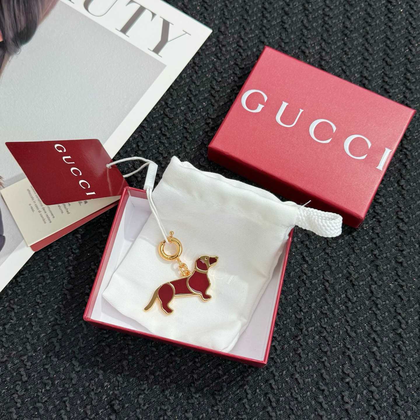 Gucci Red Dog-Shaped Bag - FashionPlug
