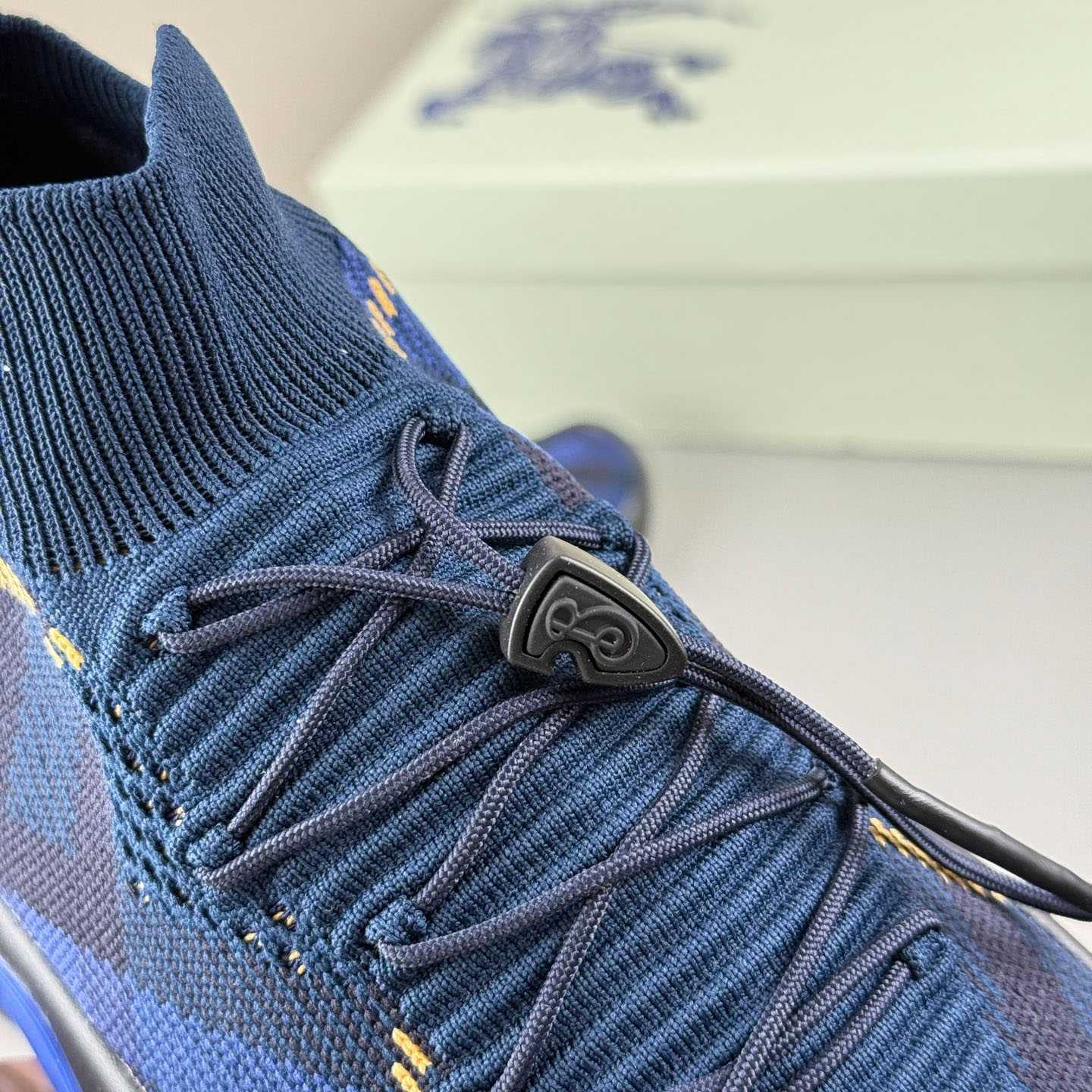 Burberry Check Knit Neptune Sneakers - FashionPlug