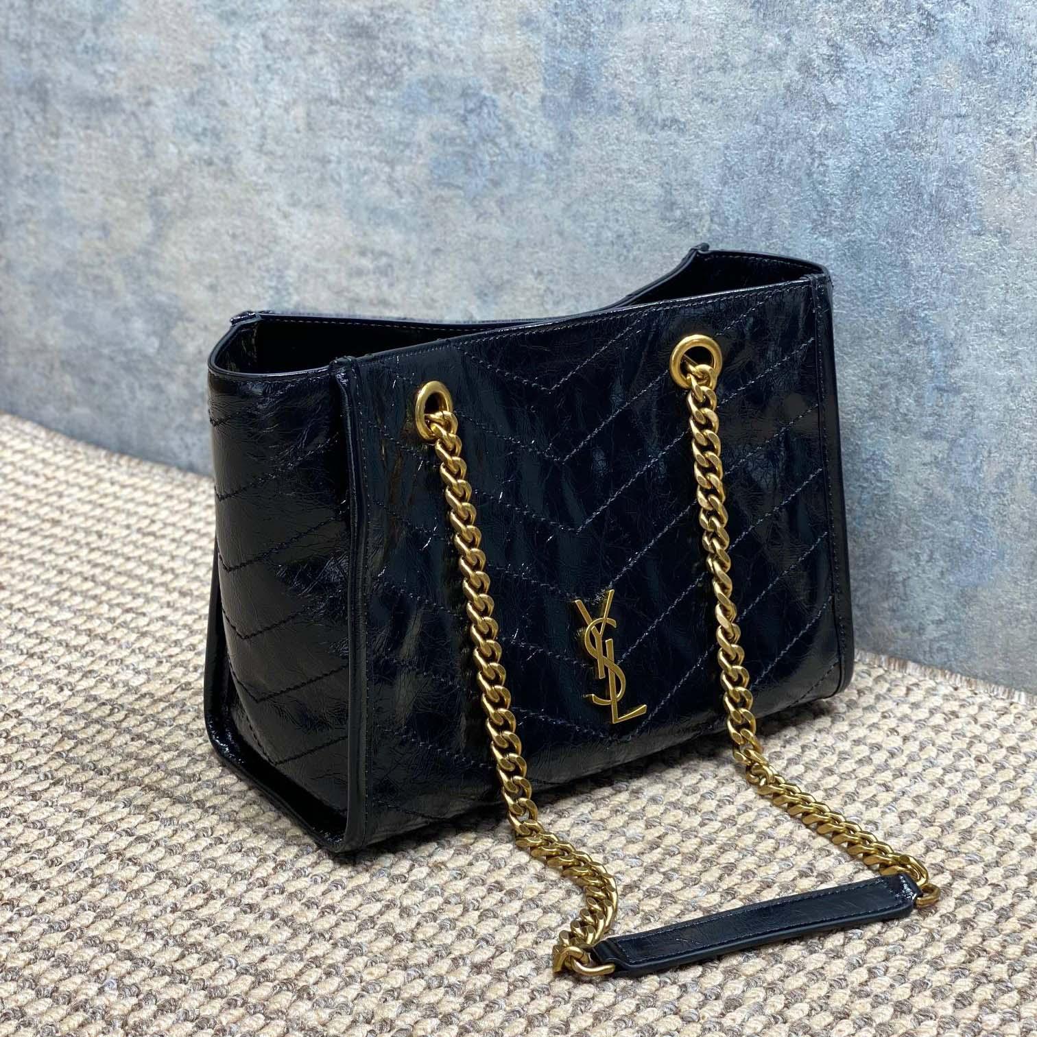 Saint Laurent Nini Small Shopping In Vintage Leather  - FashionPlug