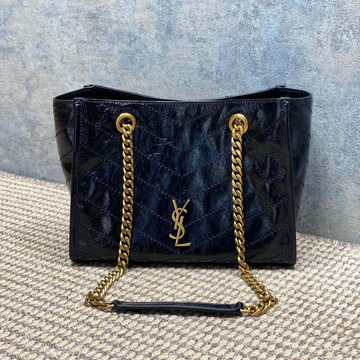 Saint Laurent Nini Small Shopping In Vintage Leather  - FashionPlug