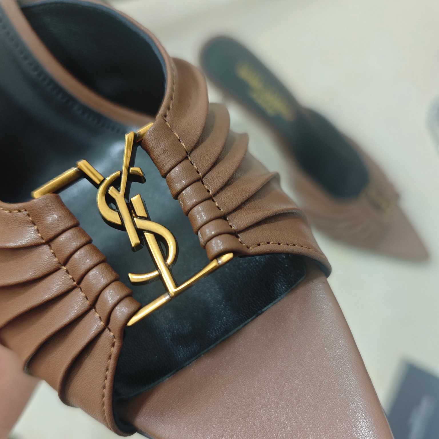 Saint Laurent BABYLONE Mules In Smooth Leather - FashionPlug