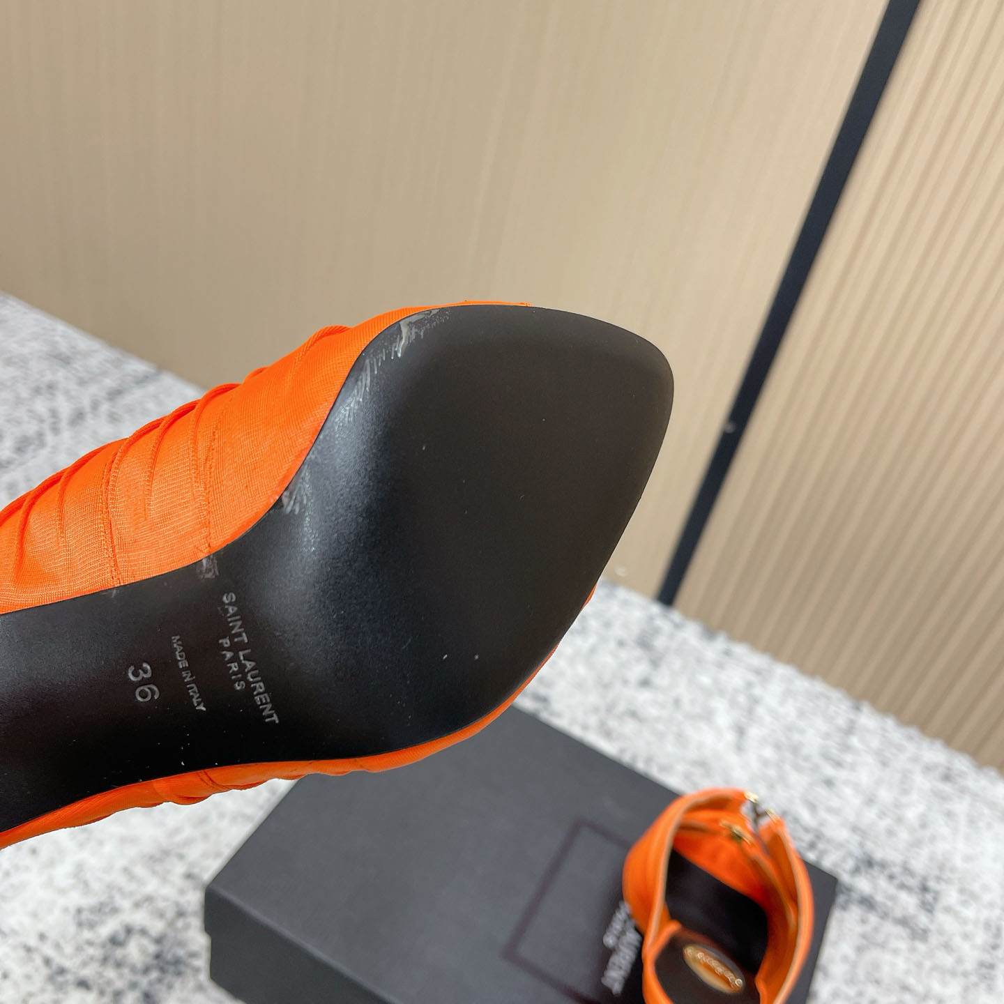 Saint Laurent EMILIE Mules In Satin Crepe - FashionPlug