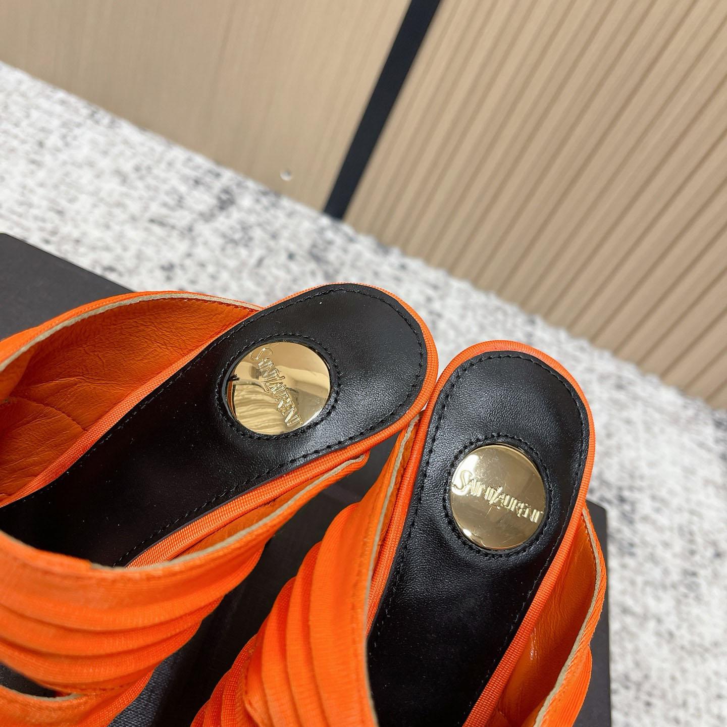 Saint Laurent EMILIE Mules In Satin Crepe - FashionPlug