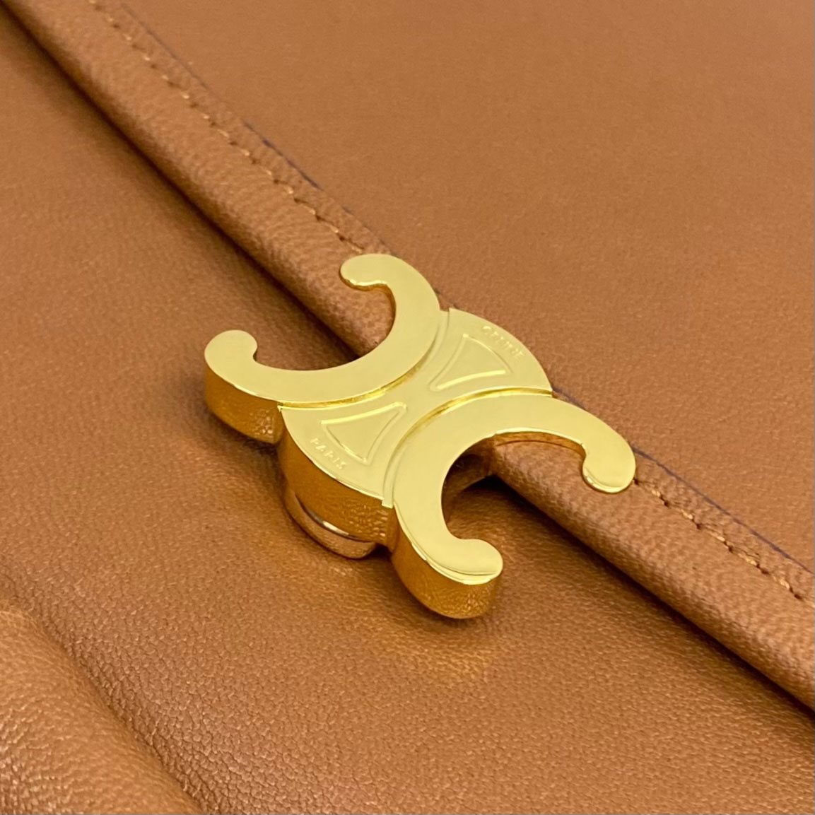 Celine HALFMOON SOFT TRIOMPHE BAG IN SUPPLE SHINY LAMBSKIN - FashionPlug