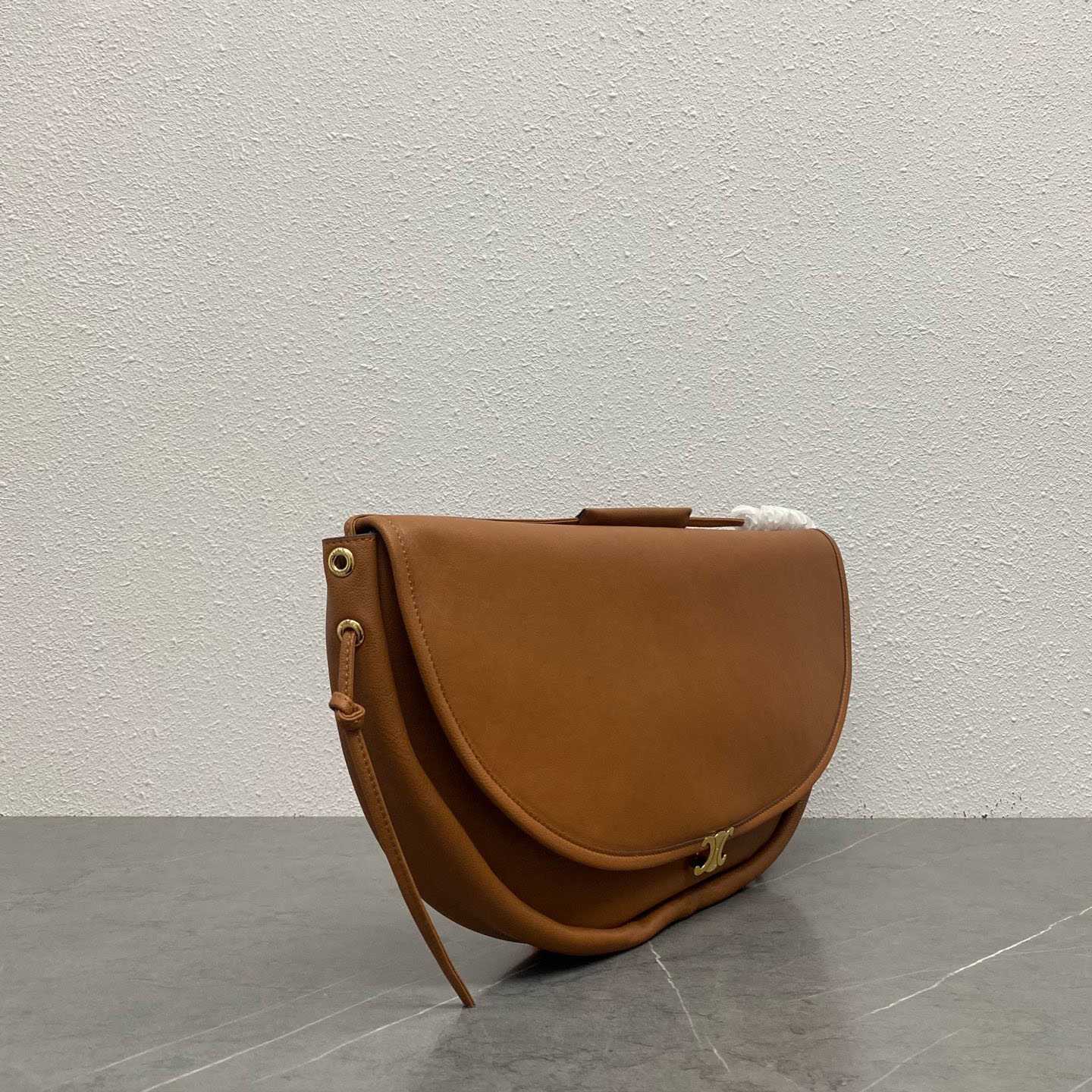 Celine HALFMOON SOFT TRIOMPHE BAG IN SUPPLE SHINY LAMBSKIN - FashionPlug