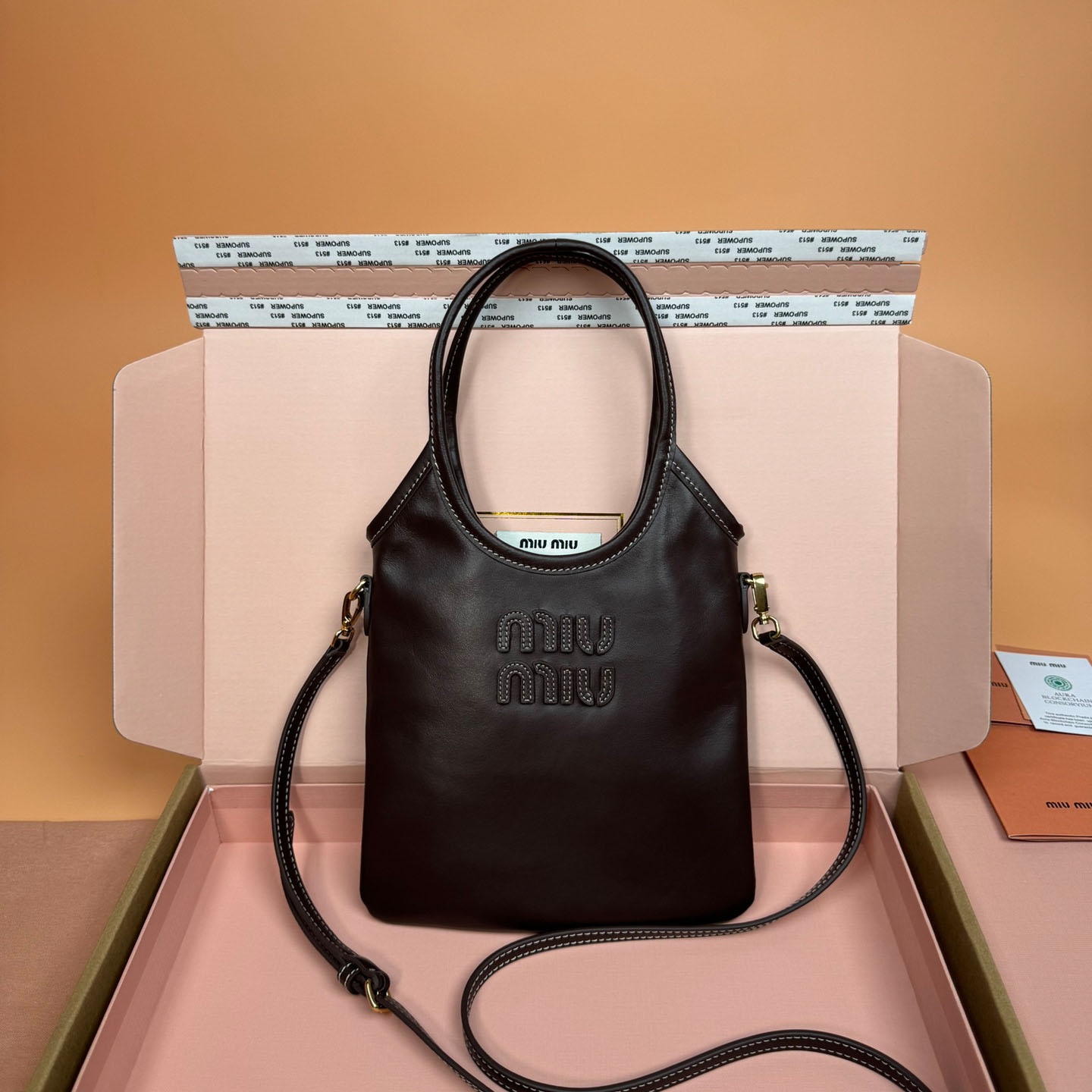 Miu Miu Ivy Leather Handbag - FashionPlug