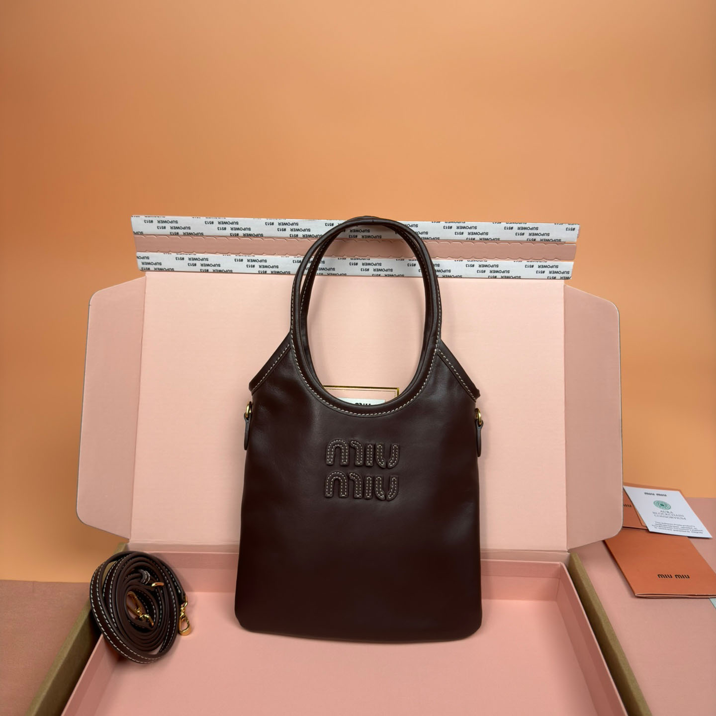 Miu Miu Ivy Leather Handbag - FashionPlug