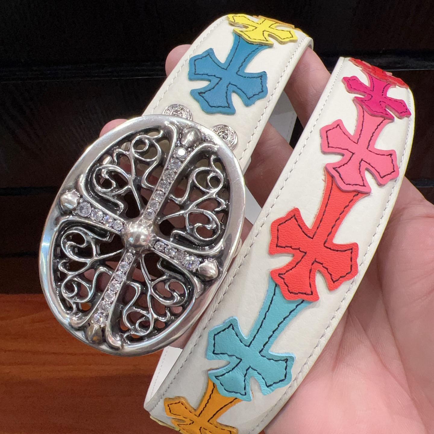 Chrome Hearts Leather Belt   - FashionPlug