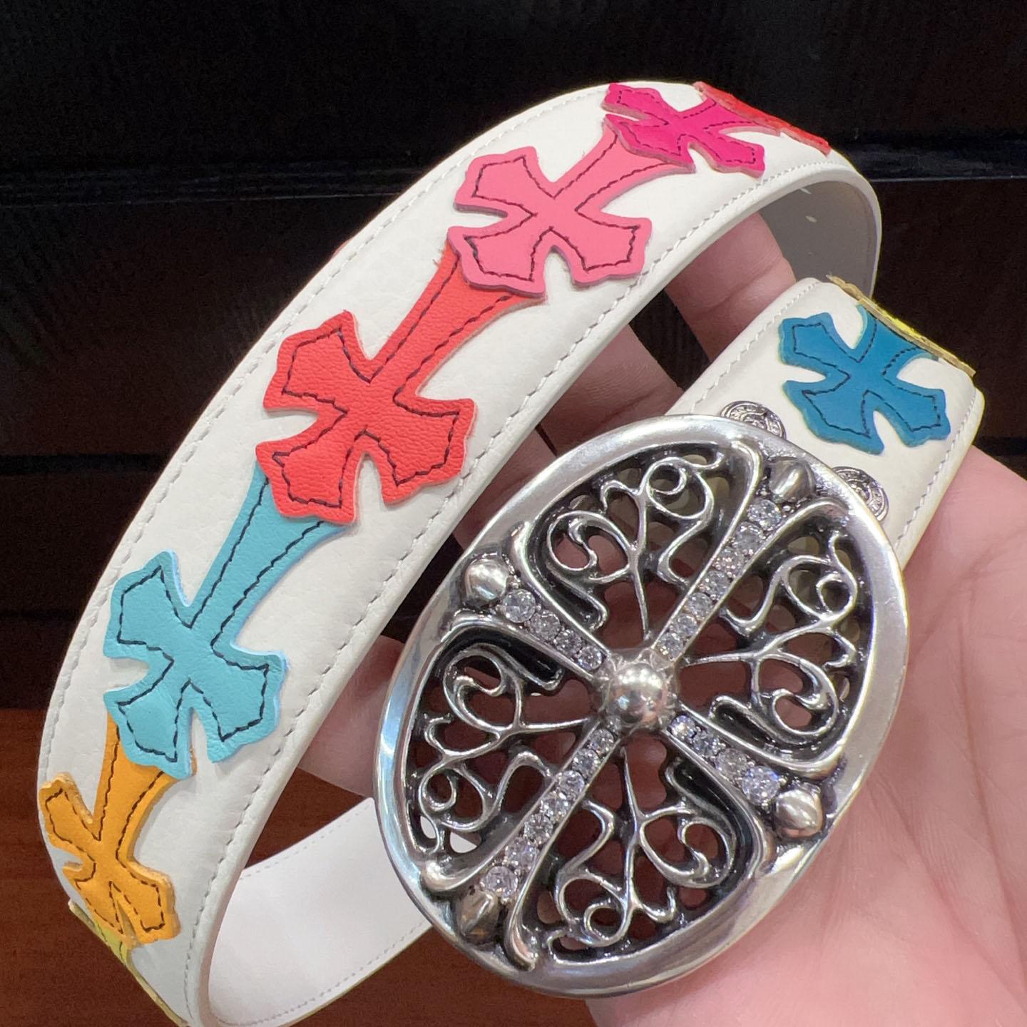 Chrome Hearts Leather Belt   - FashionPlug