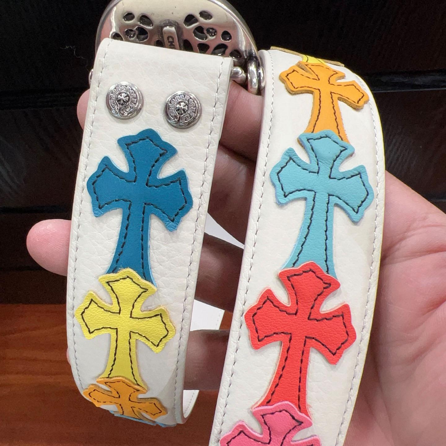 Chrome Hearts Leather Belt   - FashionPlug