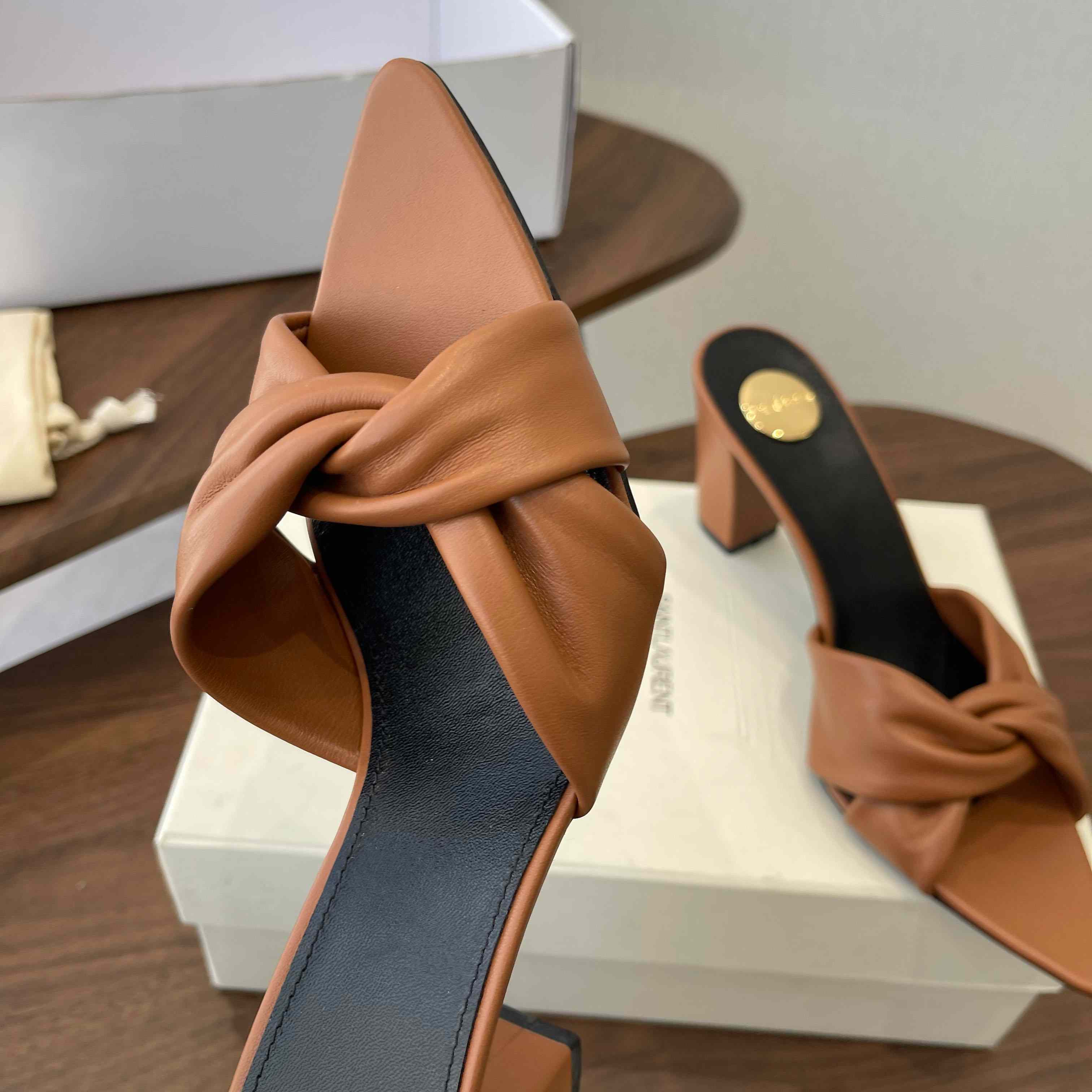 Saint Laurent FRANCIANE Mules In Smooth Leather - FashionPlug