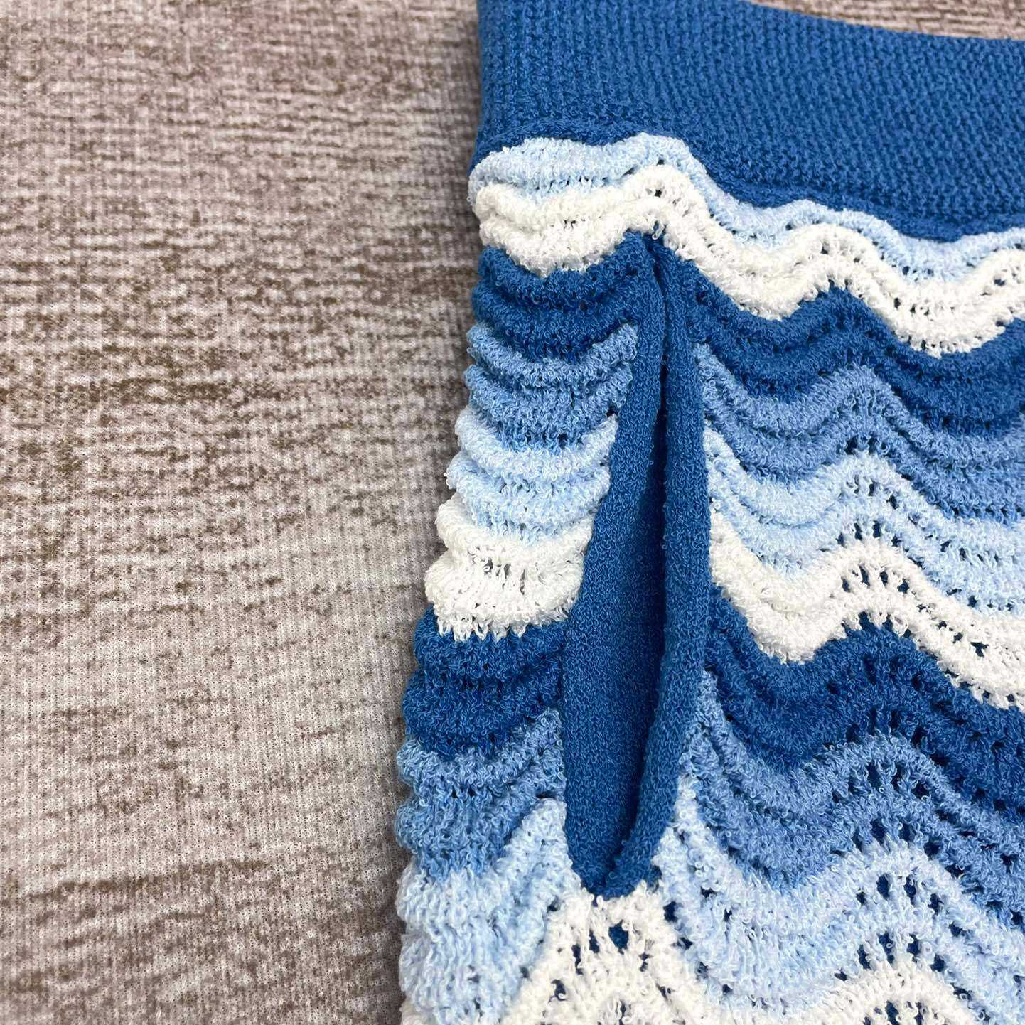 Casablanca Wavy Gradient Crochet Shorts  D008 - FashionPlug