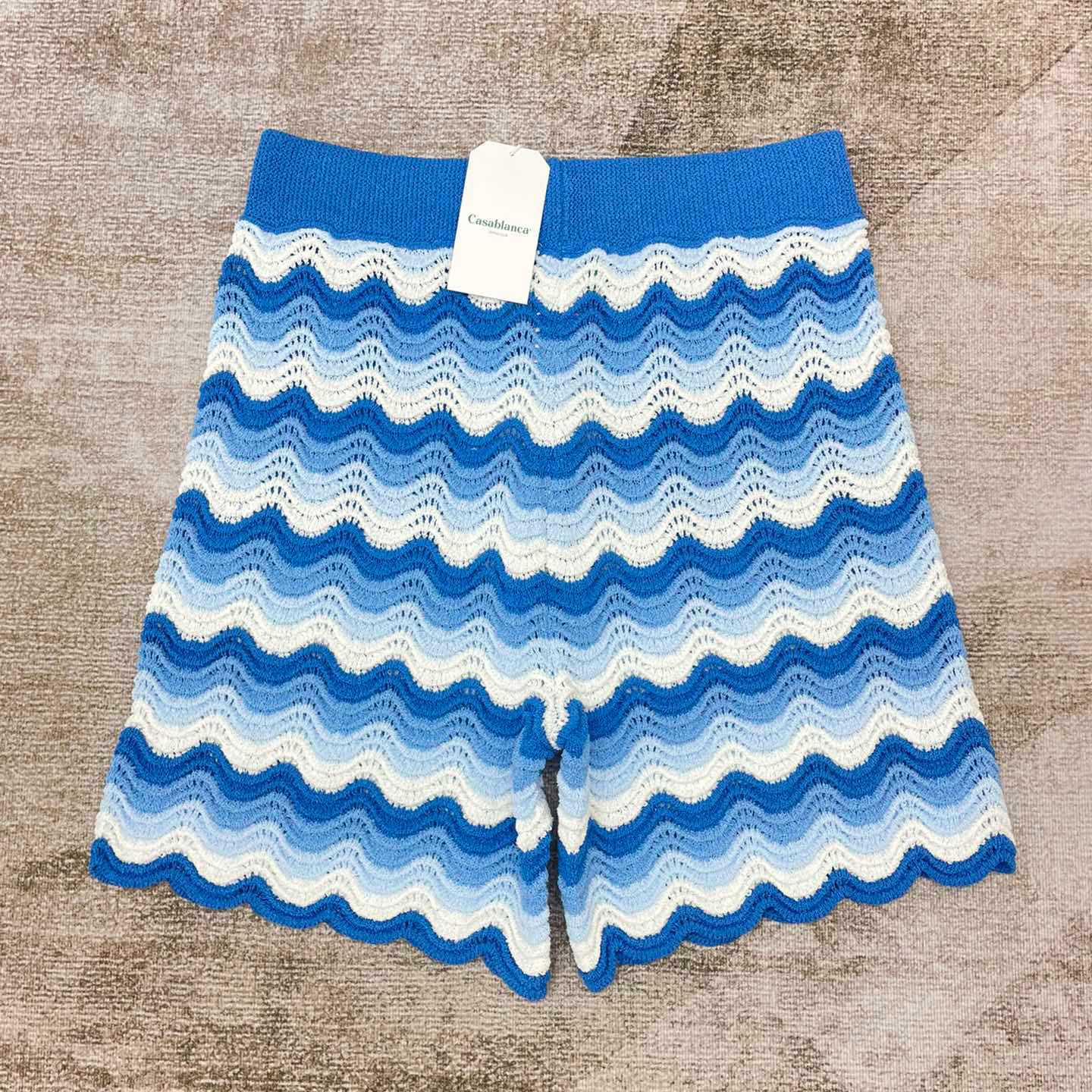 Casablanca Wavy Gradient Crochet Shorts  D008 - FashionPlug
