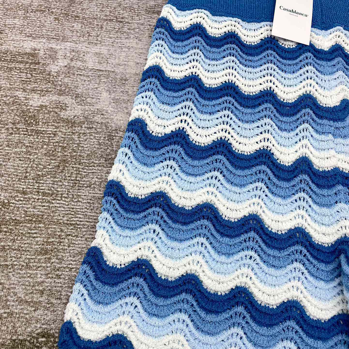 Casablanca Wavy Gradient Crochet Shorts  D008 - FashionPlug