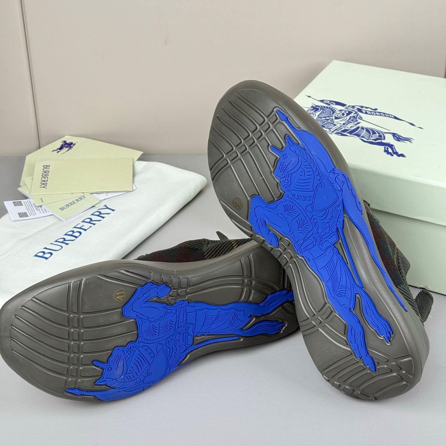 Burberry Check Knit Neptune Sneakers - FashionPlug