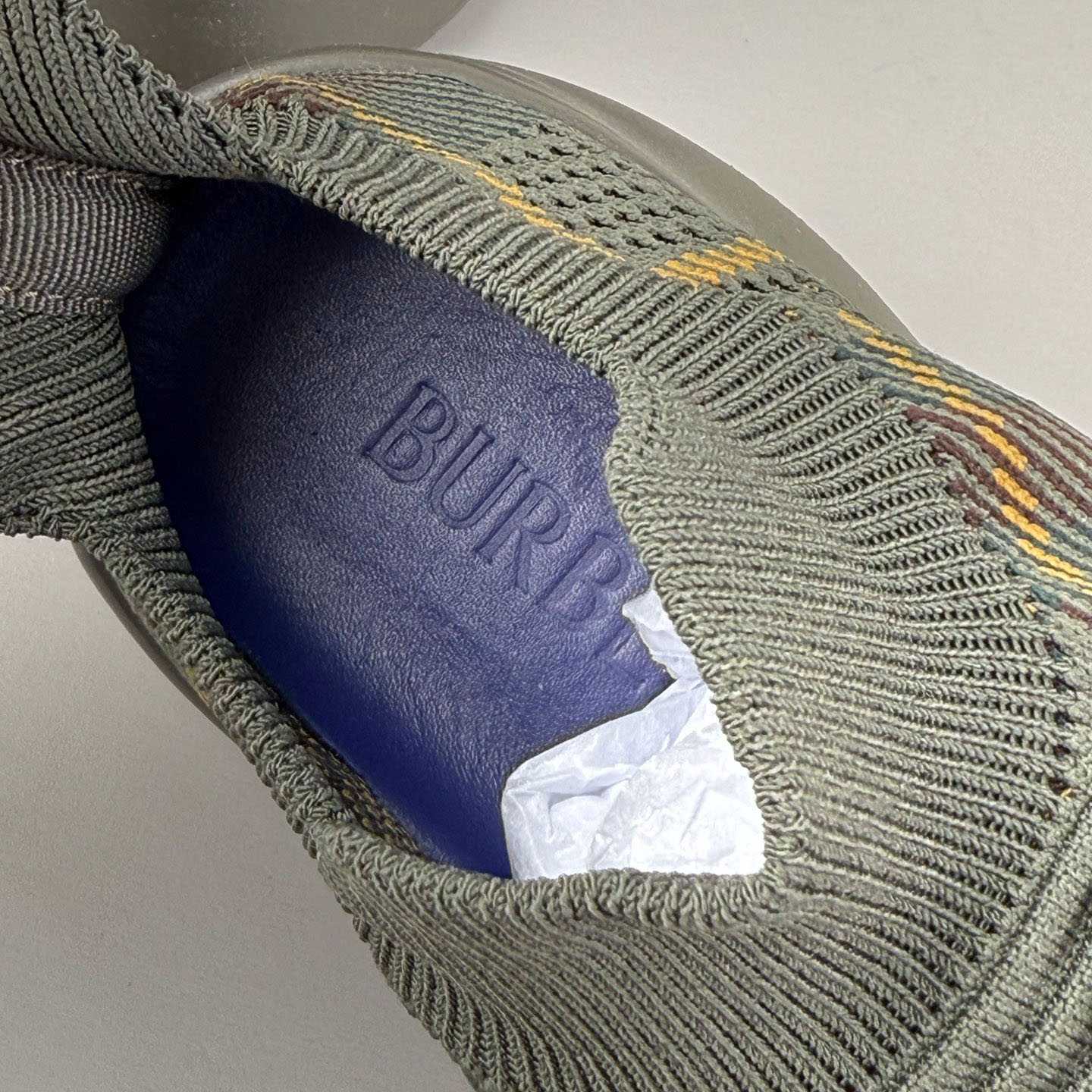 Burberry Check Knit Neptune Sneakers - FashionPlug