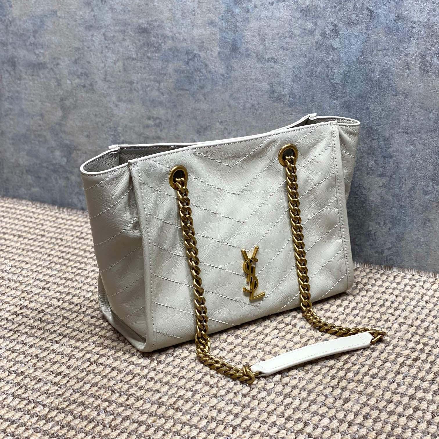 Saint Laurent Nini Small Shopping In Vintage Leather  - FashionPlug