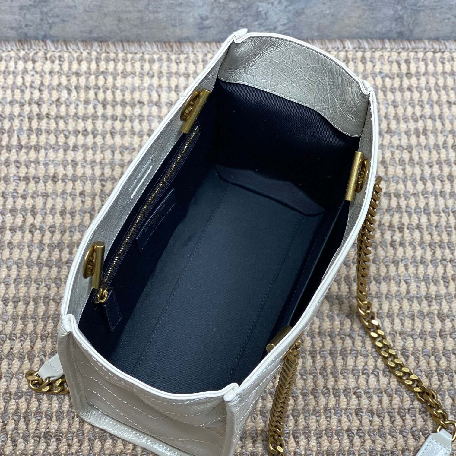 Saint Laurent Nini Small Shopping In Vintage Leather  - FashionPlug