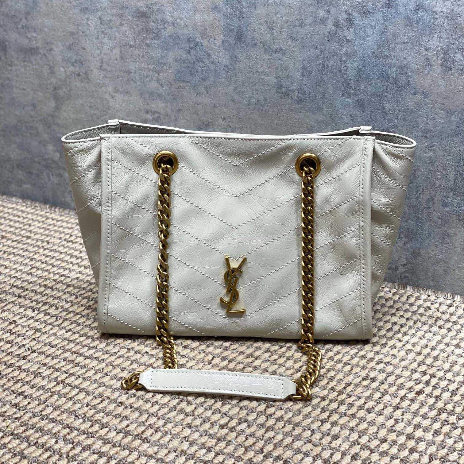 Saint Laurent Nini Small Shopping In Vintage Leather  - FashionPlug