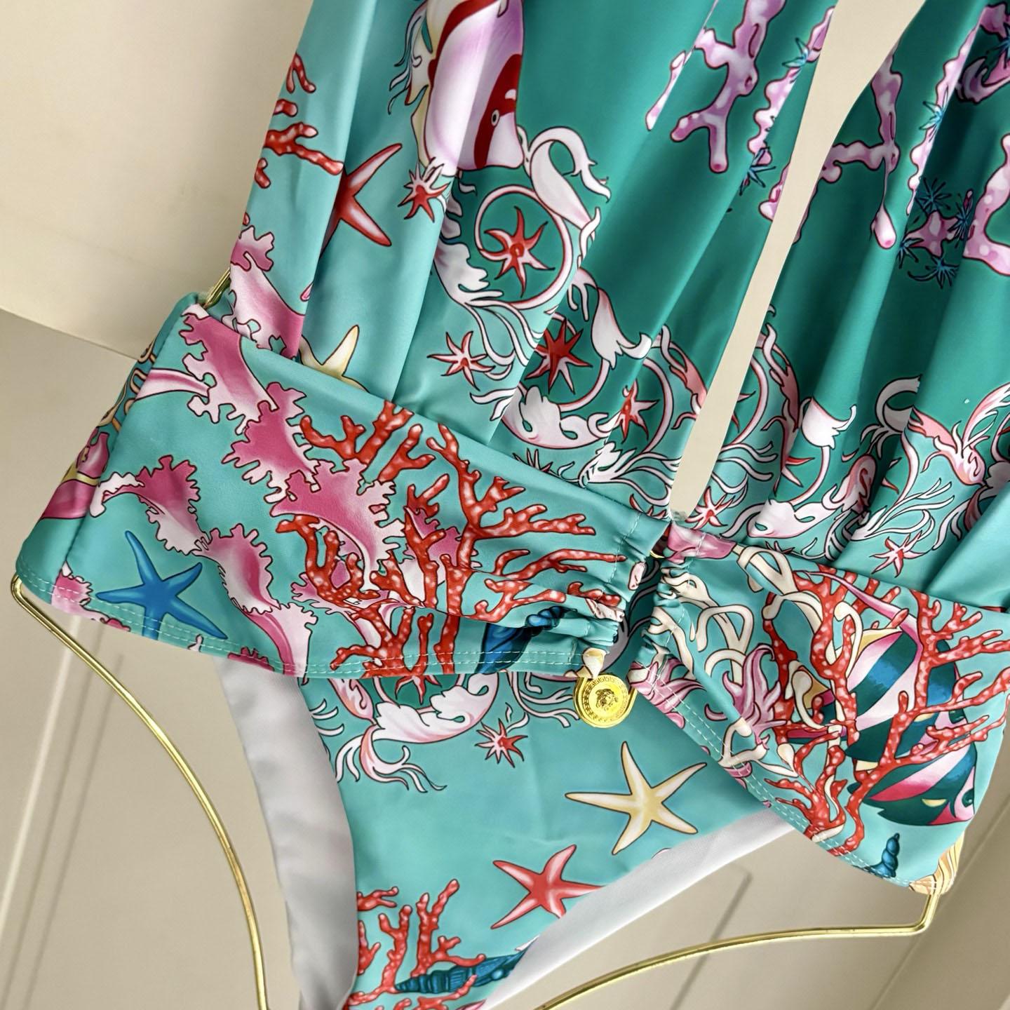 Versace Underwater Barocco Print Bodysuit - FashionPlug