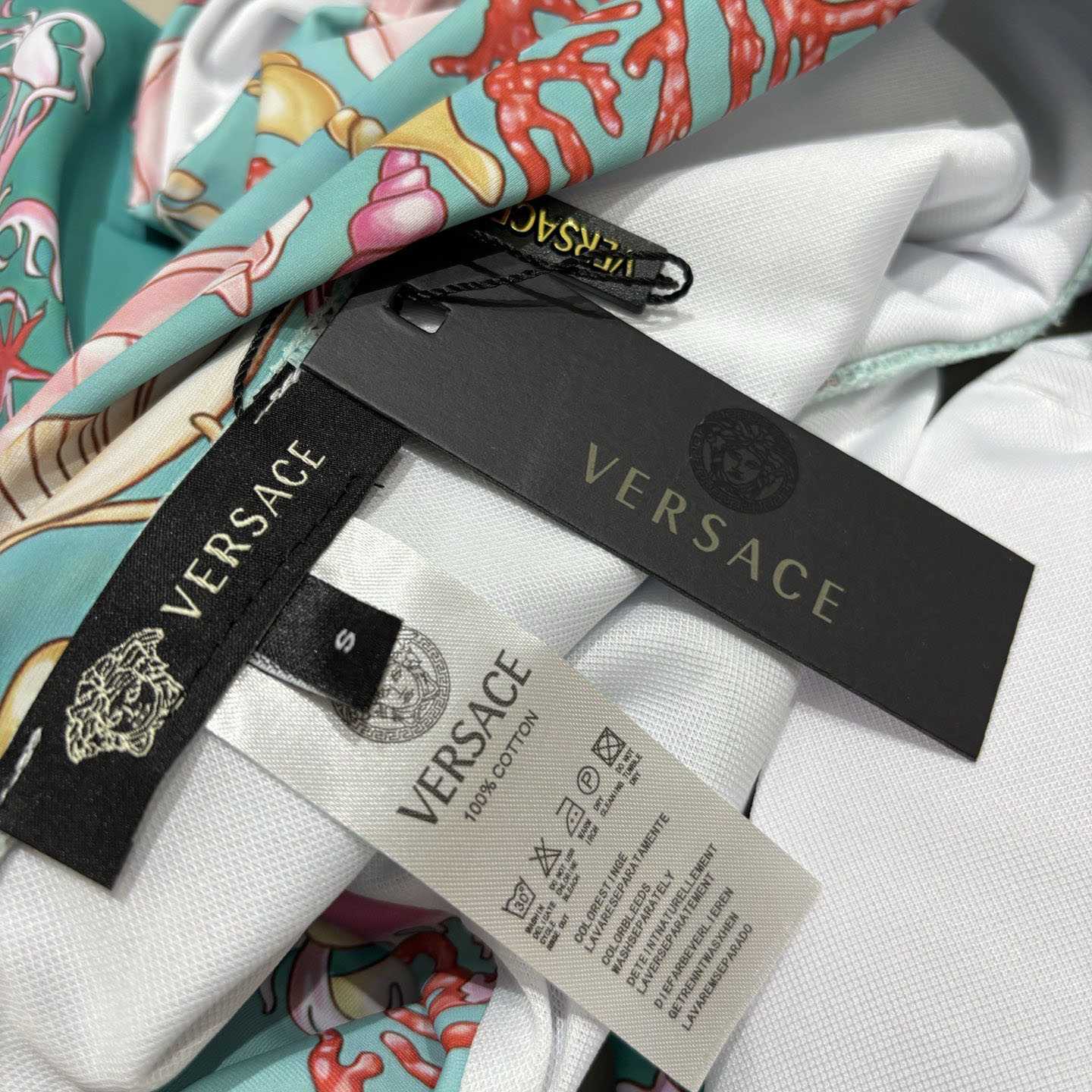 Versace Underwater Barocco Print Bodysuit - FashionPlug