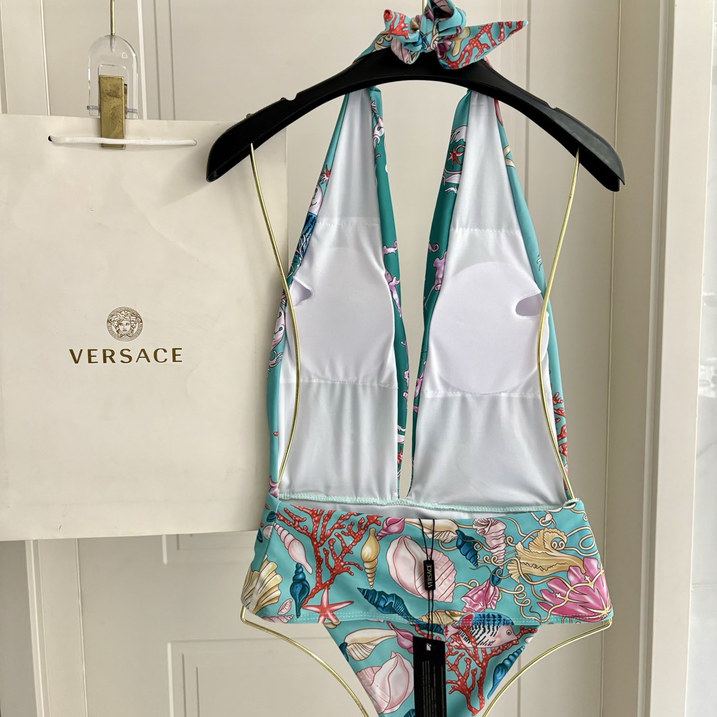 Versace Underwater Barocco Print Bodysuit - FashionPlug