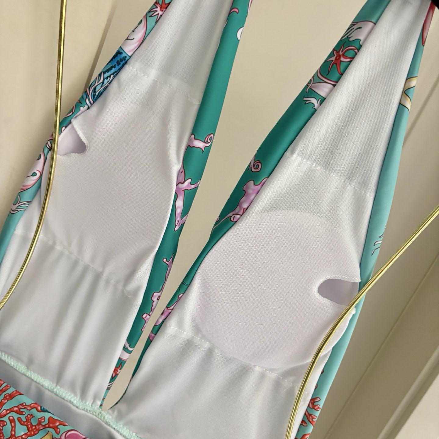 Versace Underwater Barocco Print Bodysuit - FashionPlug