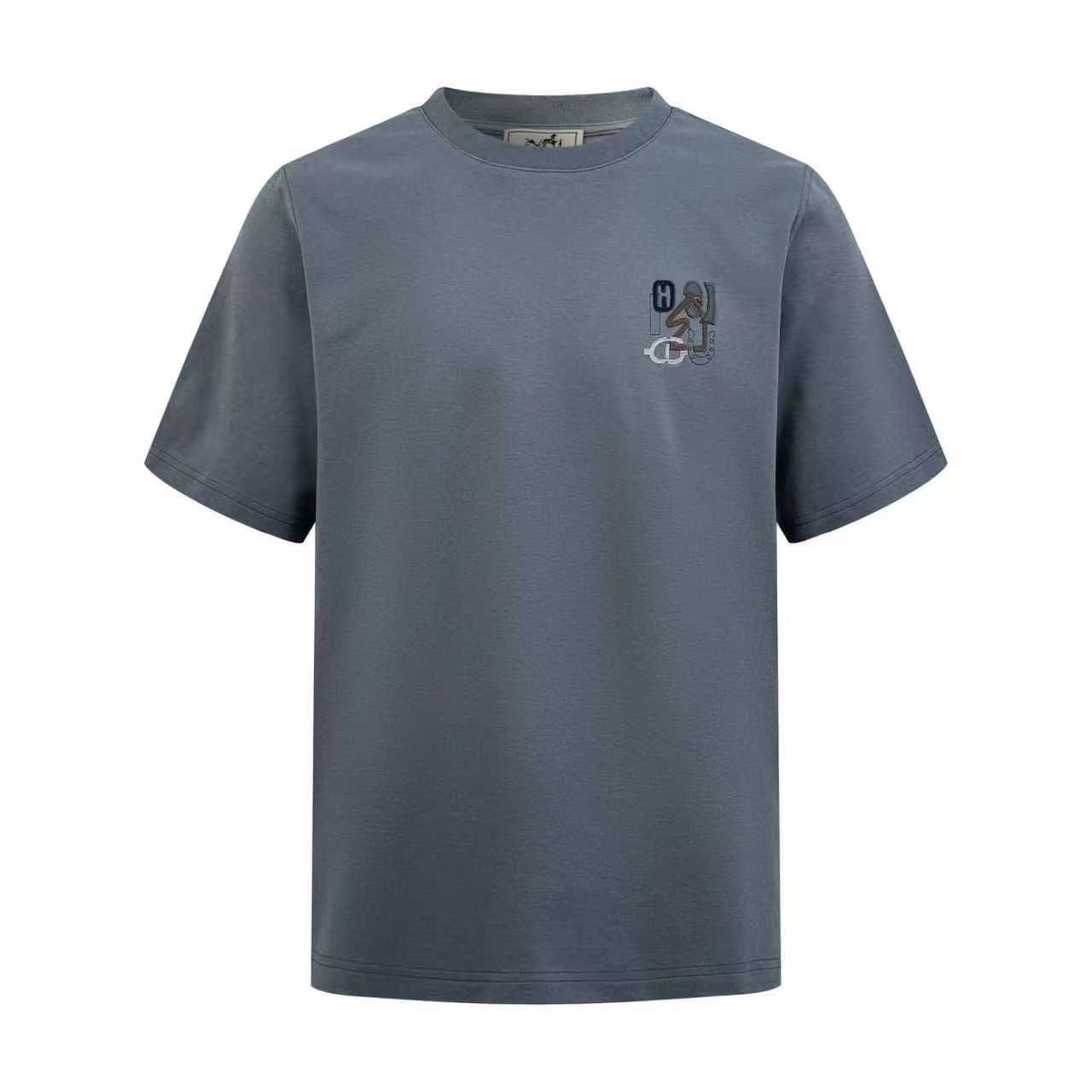 Hermes H Puzzle Leather Embroidery T-Shirt  - FashionPlug