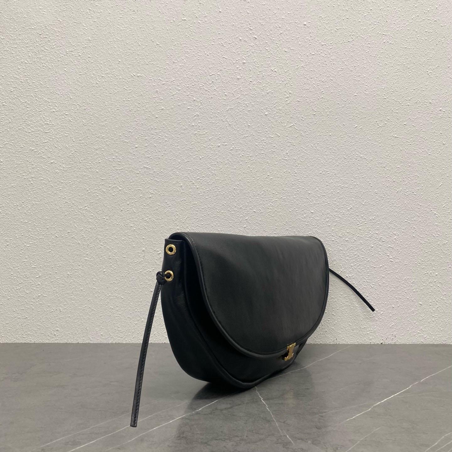 Celine HALFMOON SOFT TRIOMPHE BAG IN SUPPLE SHINY LAMBSKIN - FashionPlug