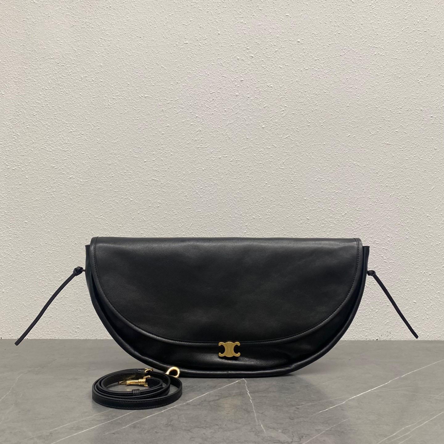 Celine HALFMOON SOFT TRIOMPHE BAG IN SUPPLE SHINY LAMBSKIN - FashionPlug