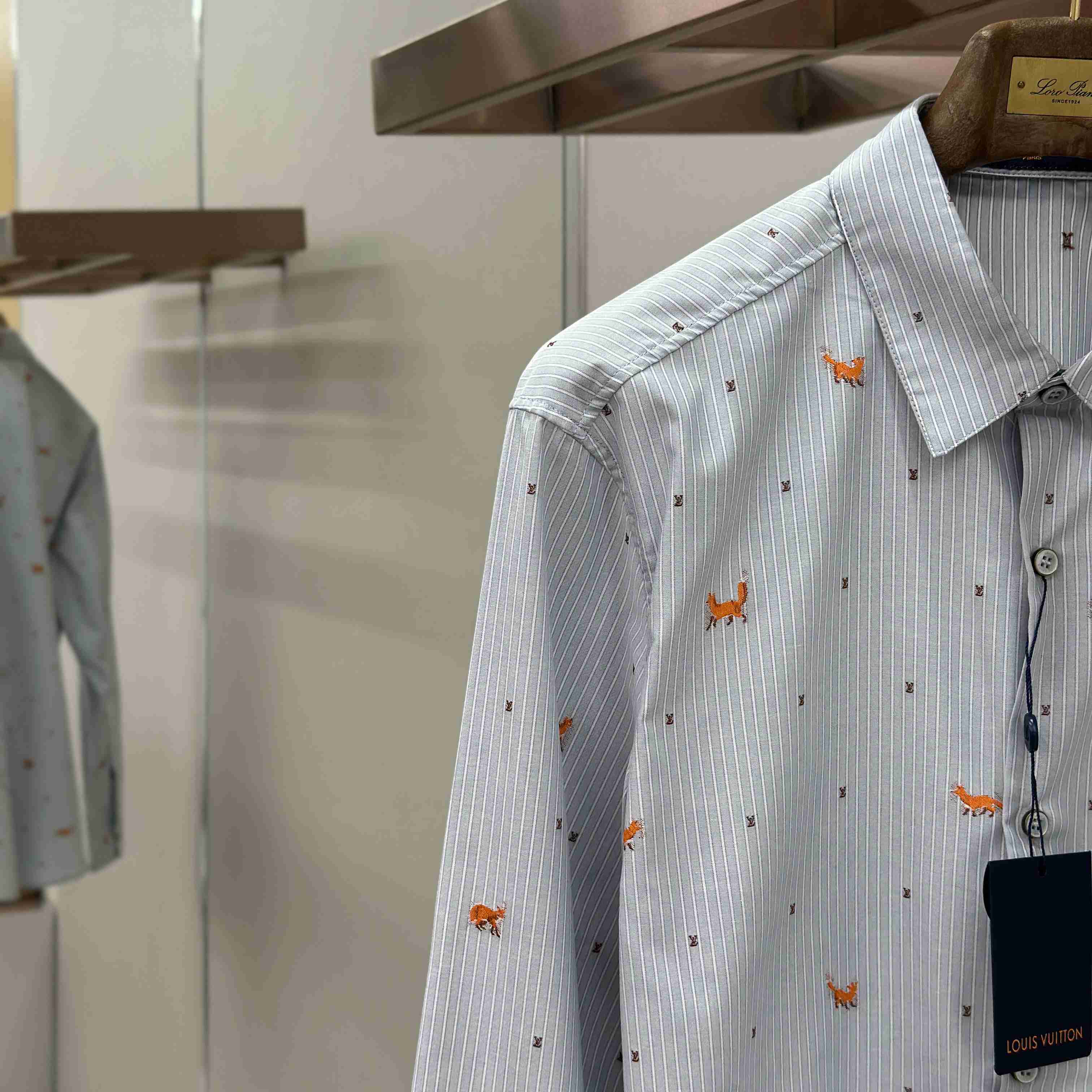 Louis Vuitton Striped Fil Coupe Shirt 1AJC98 - FashionPlug