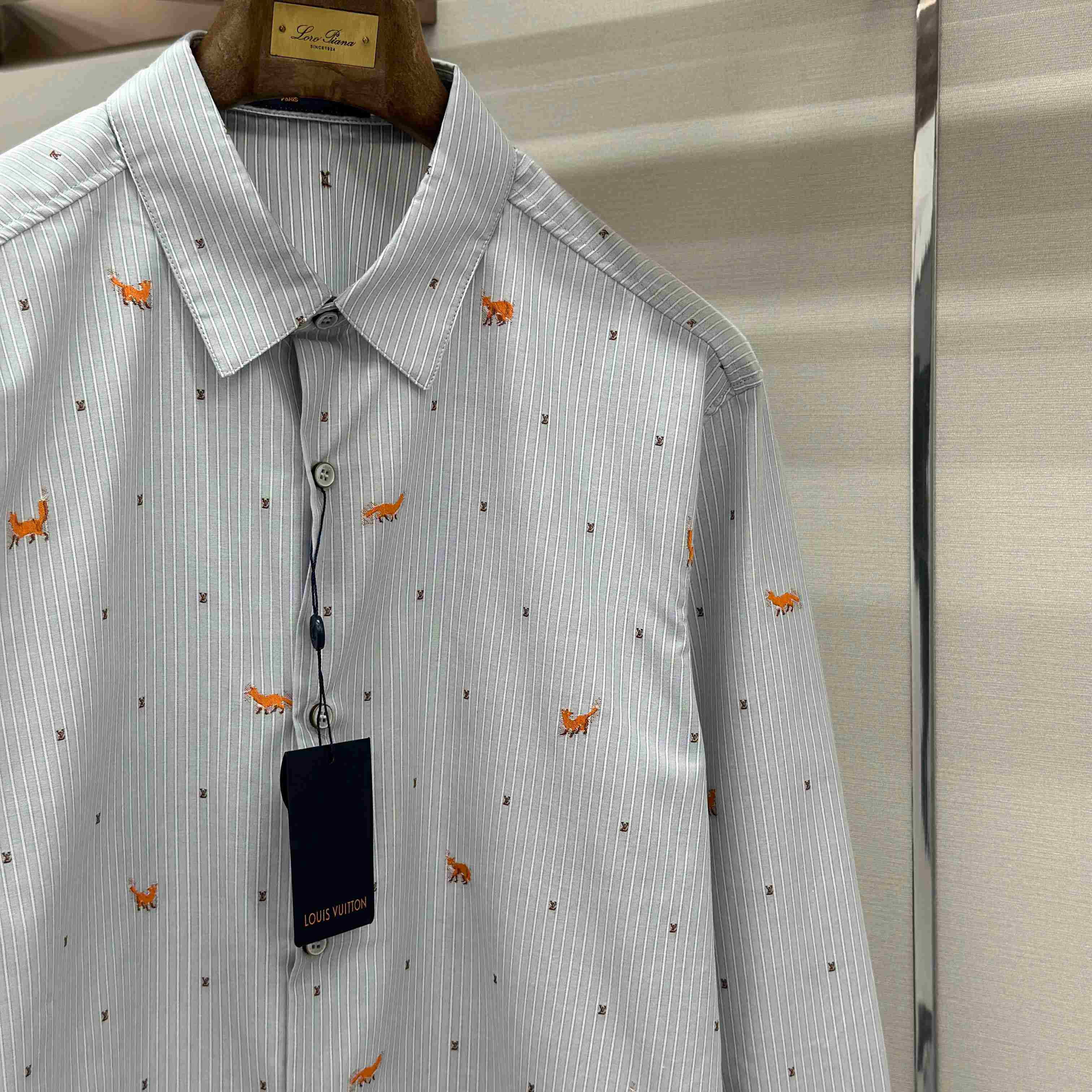 Louis Vuitton Striped Fil Coupe Shirt 1AJC98 - FashionPlug