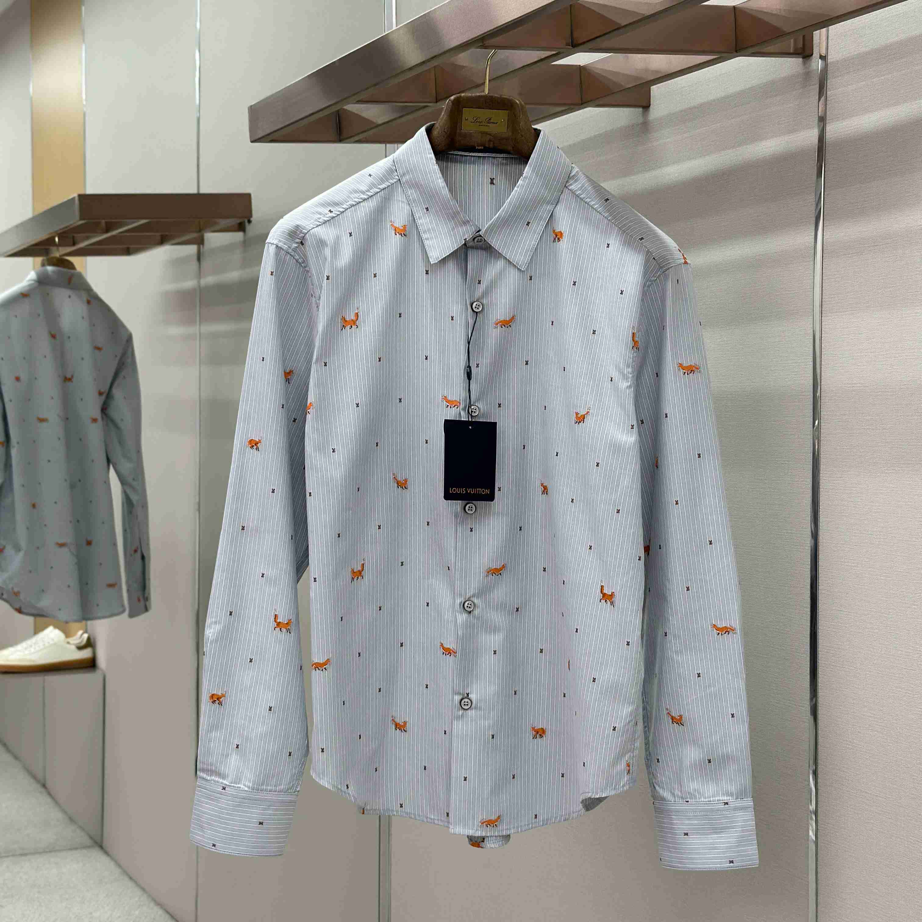 Louis Vuitton Striped Fil Coupe Shirt 1AJC98 - FashionPlug