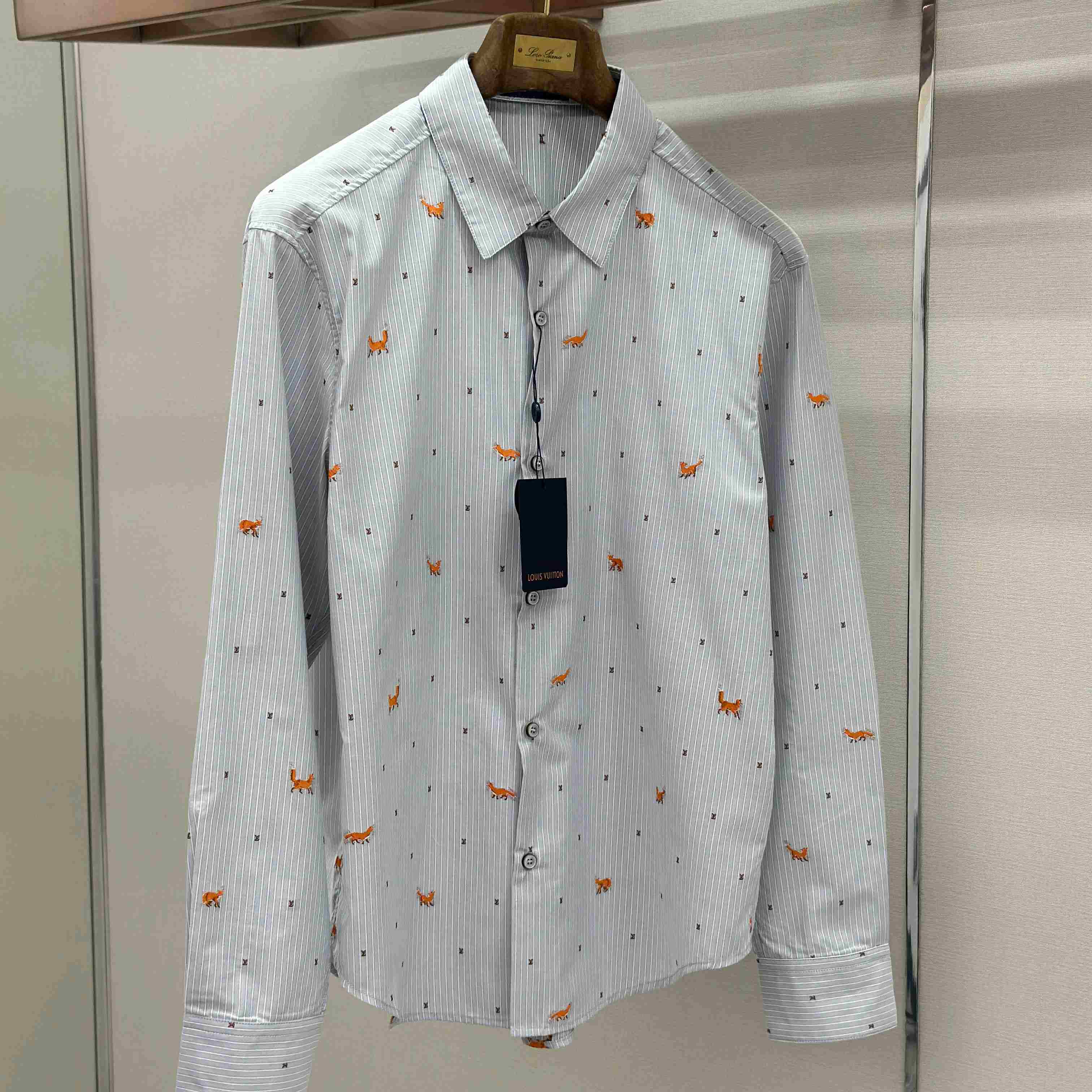 Louis Vuitton Striped Fil Coupe Shirt 1AJC98 - FashionPlug