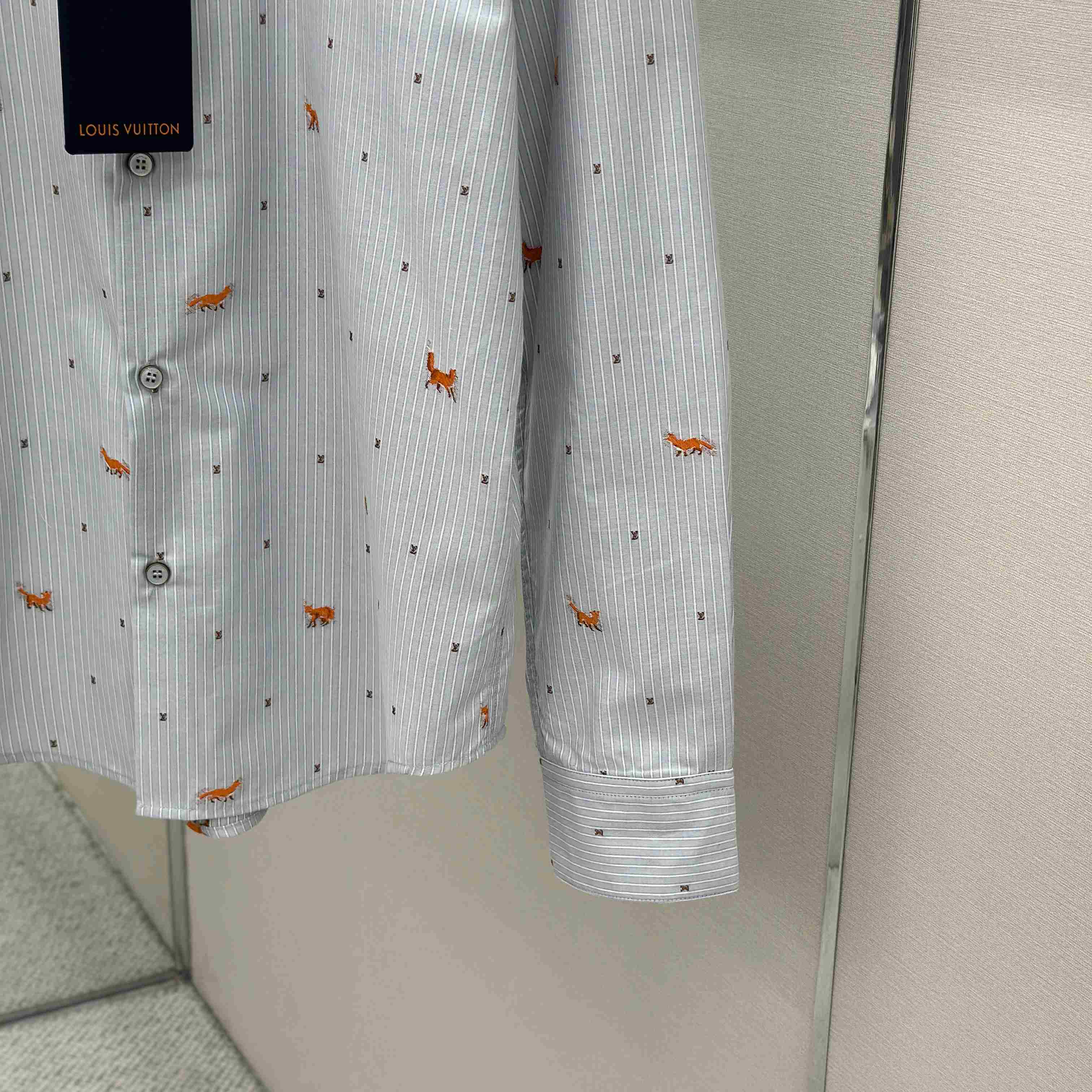 Louis Vuitton Striped Fil Coupe Shirt 1AJC98 - FashionPlug