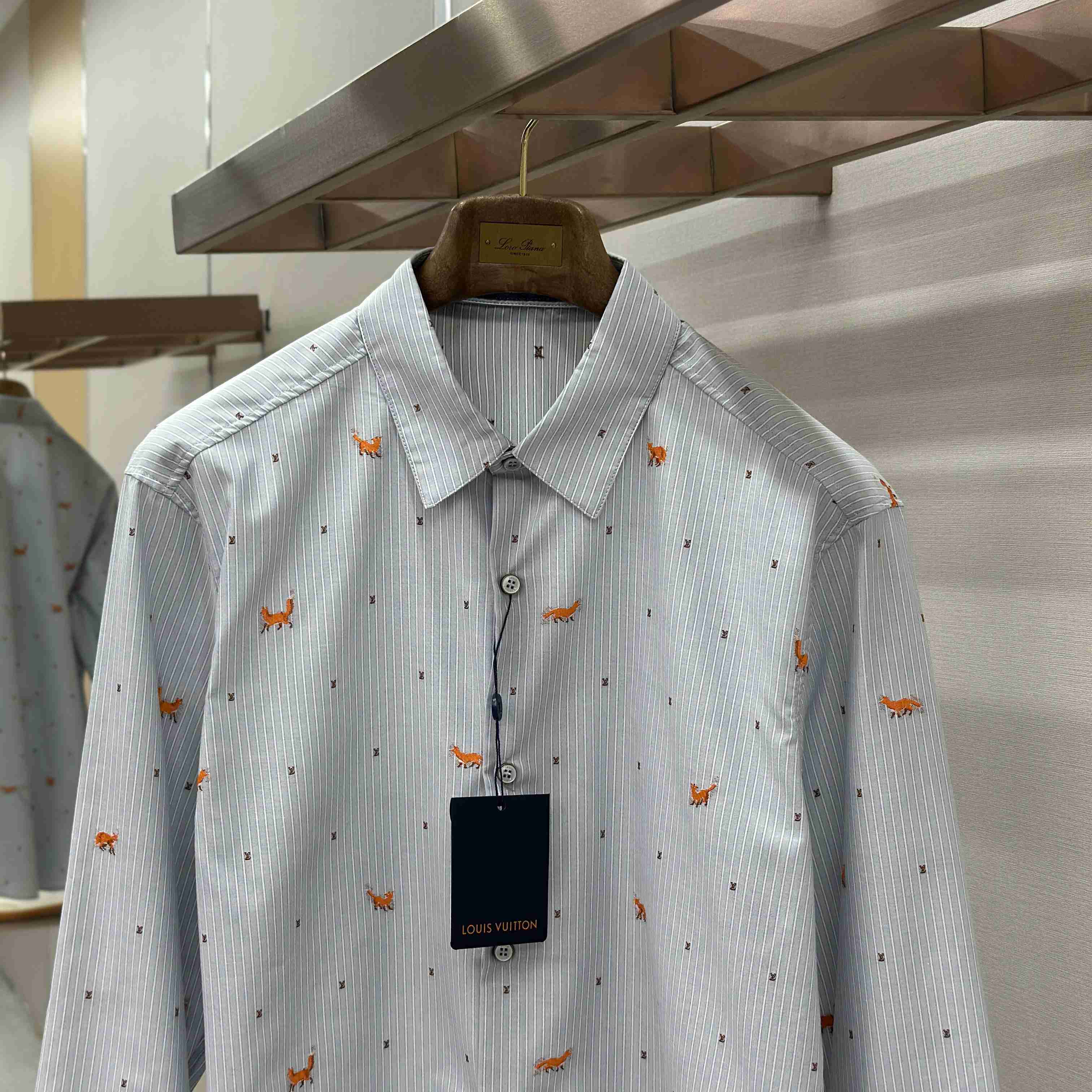 Louis Vuitton Striped Fil Coupe Shirt 1AJC98 - FashionPlug
