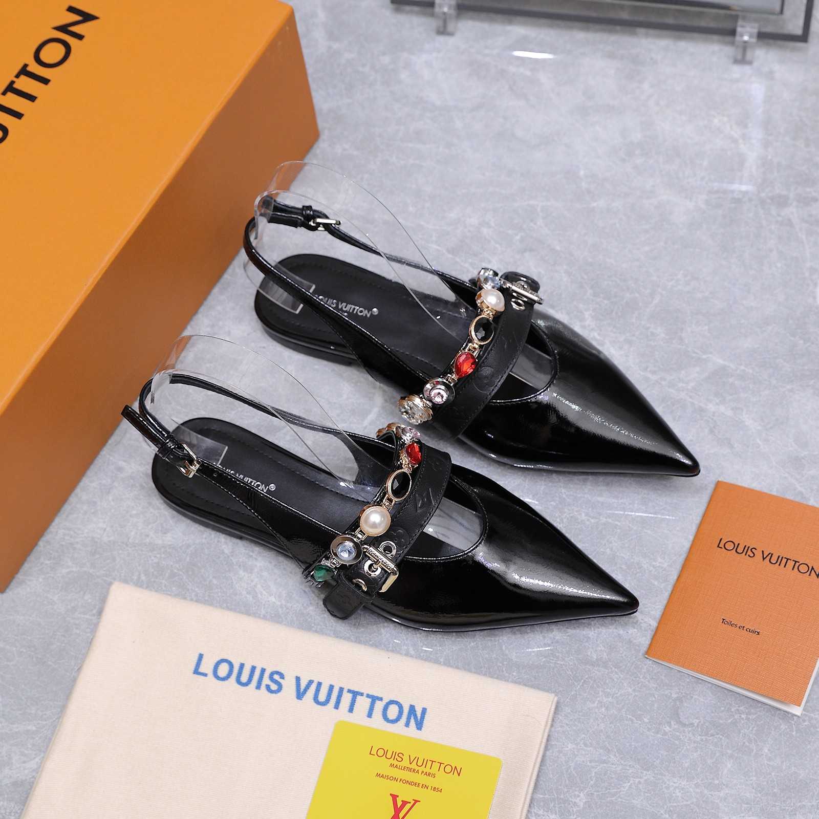 Louis Vuitton LV Vibe Slingback Flat Ballerina   1AIU07 - FashionPlug