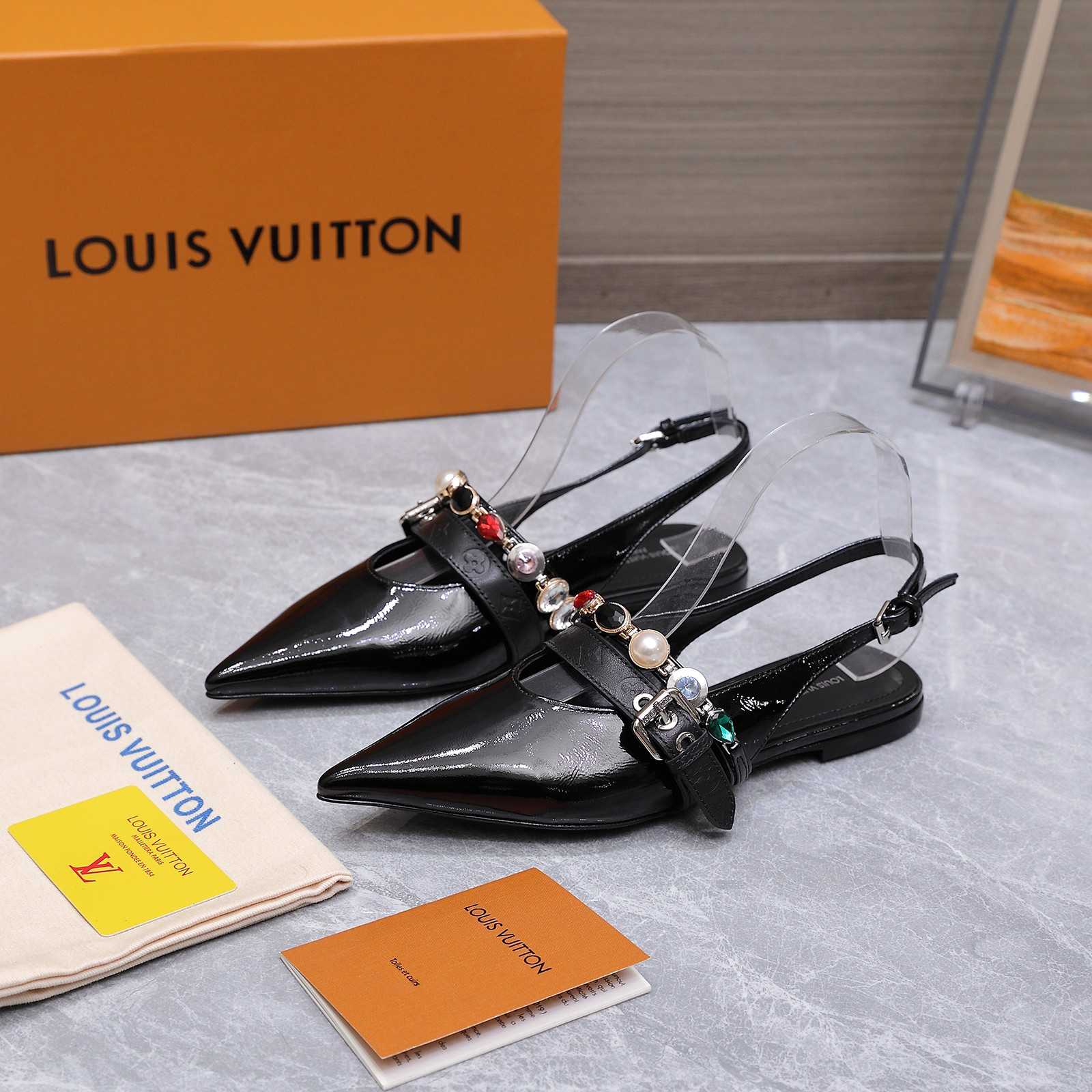Louis Vuitton LV Vibe Slingback Flat Ballerina   1AIU07 - FashionPlug
