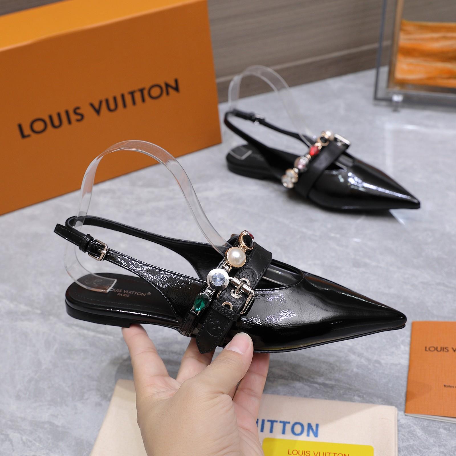 Louis Vuitton LV Vibe Slingback Flat Ballerina   1AIU07 - FashionPlug