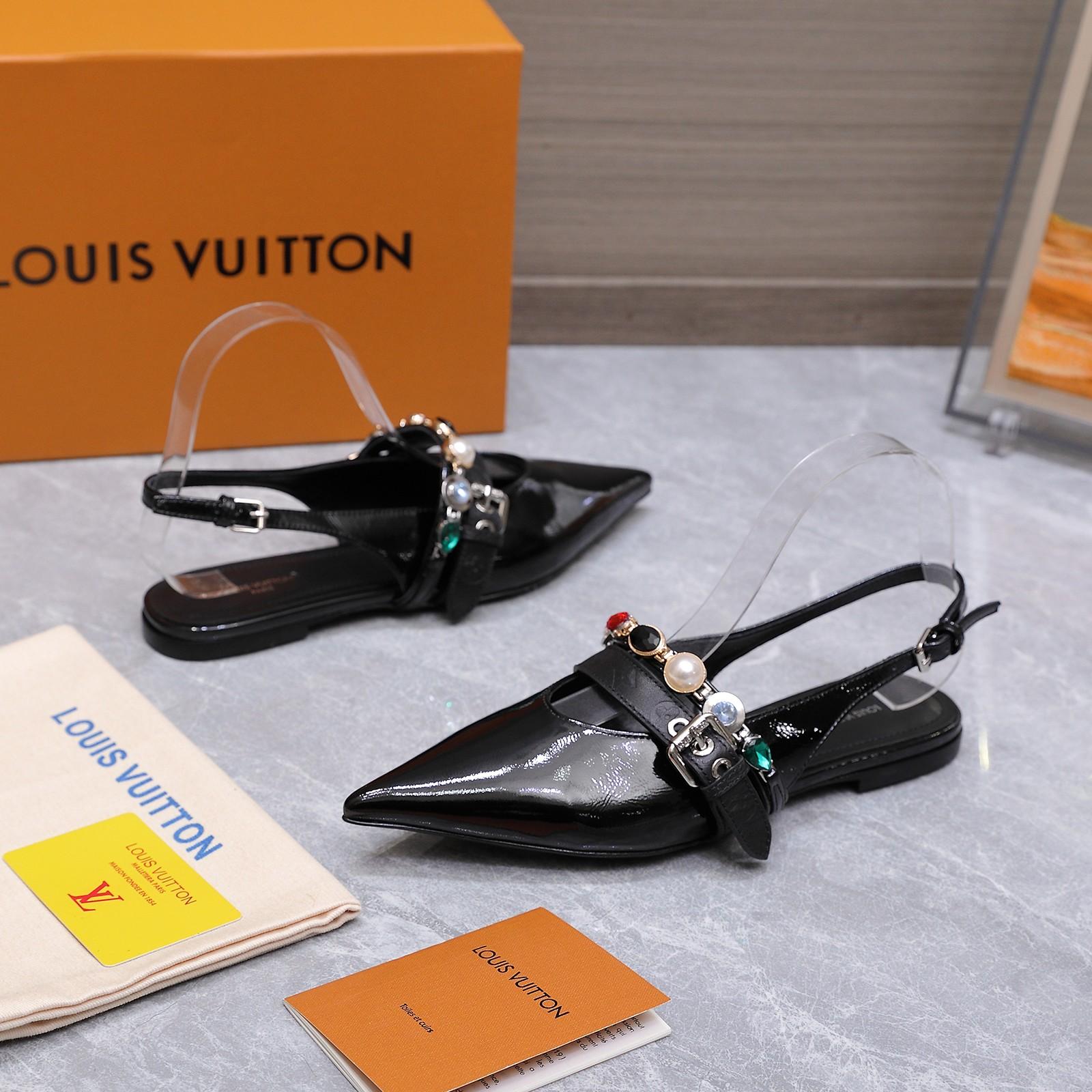 Louis Vuitton LV Vibe Slingback Flat Ballerina   1AIU07 - FashionPlug
