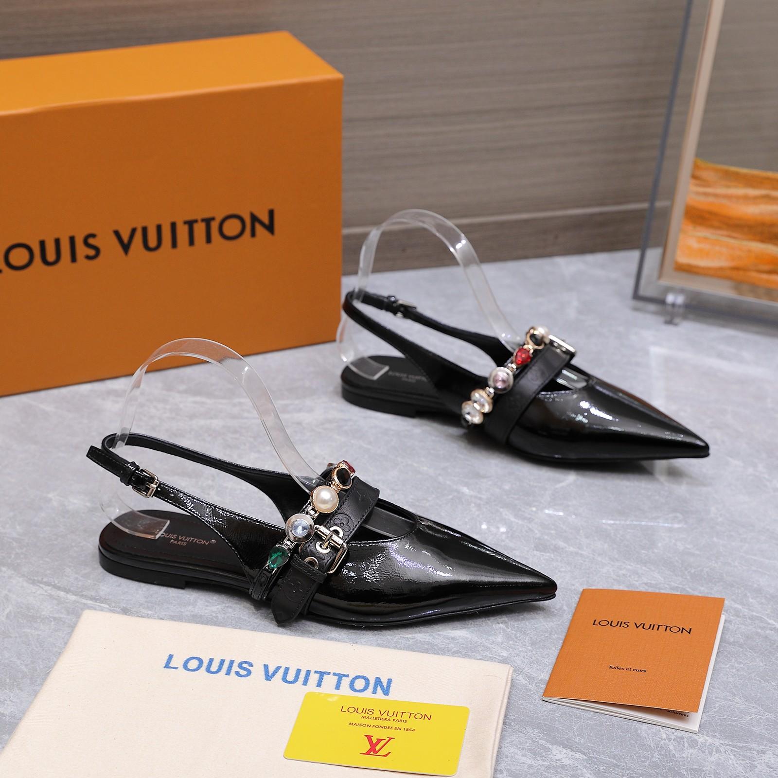Louis Vuitton LV Vibe Slingback Flat Ballerina   1AIU07 - FashionPlug