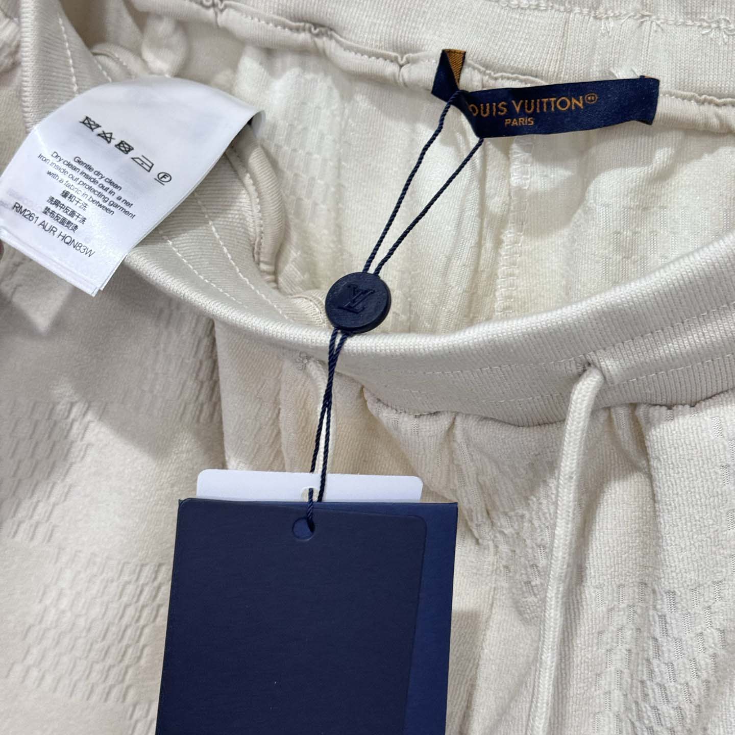 Louis Vuitton Damier French Terry Cotton-Blend Shorts   - FashionPlug