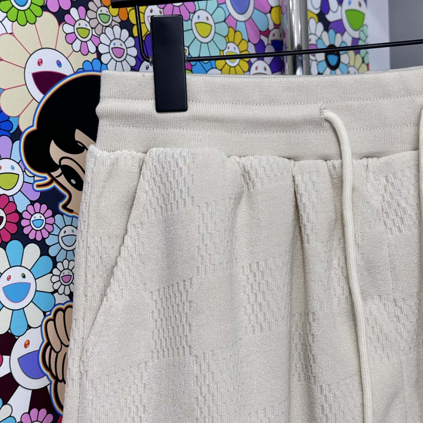 Louis Vuitton Damier French Terry Cotton-Blend Shorts   - FashionPlug