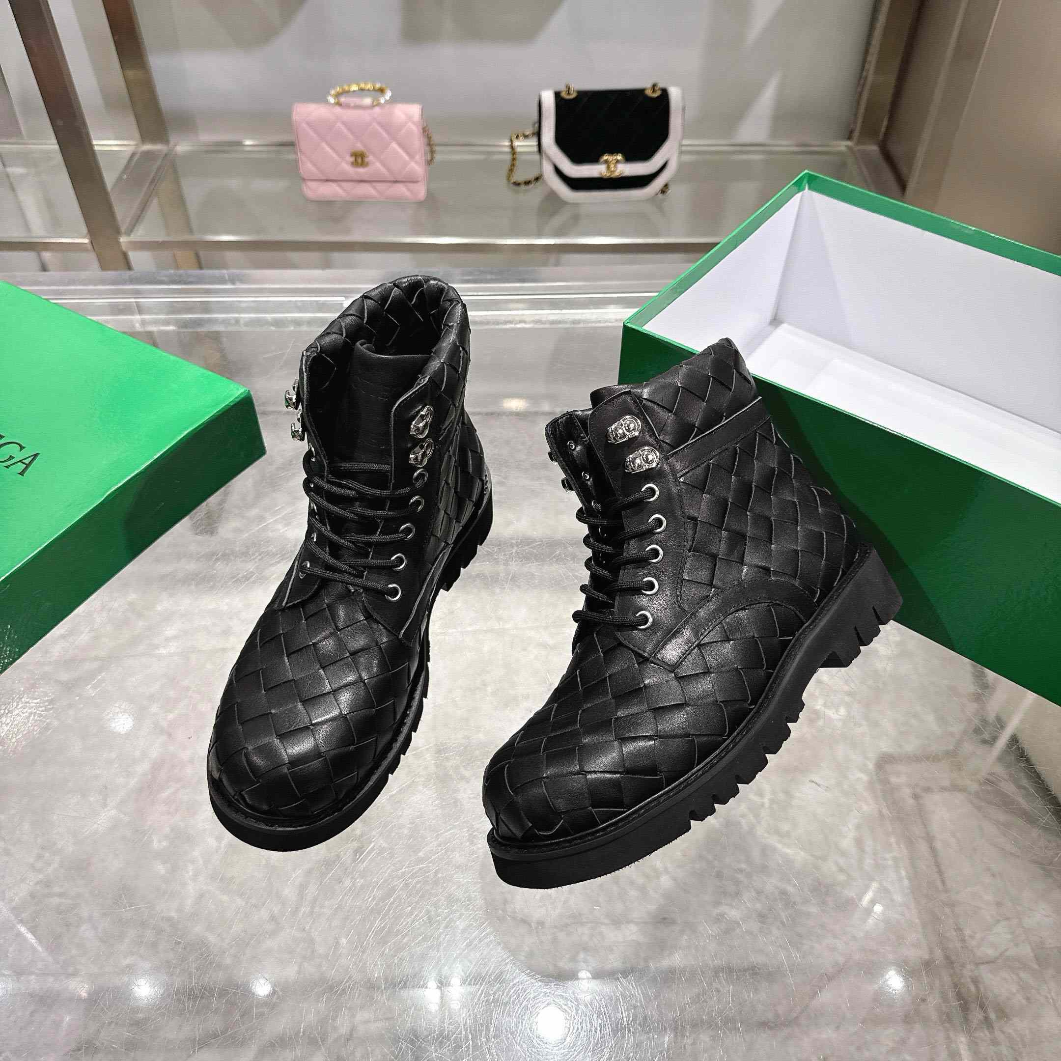 Bottega Veneta Haddock Lace-Up Ankle Boot - FashionPlug