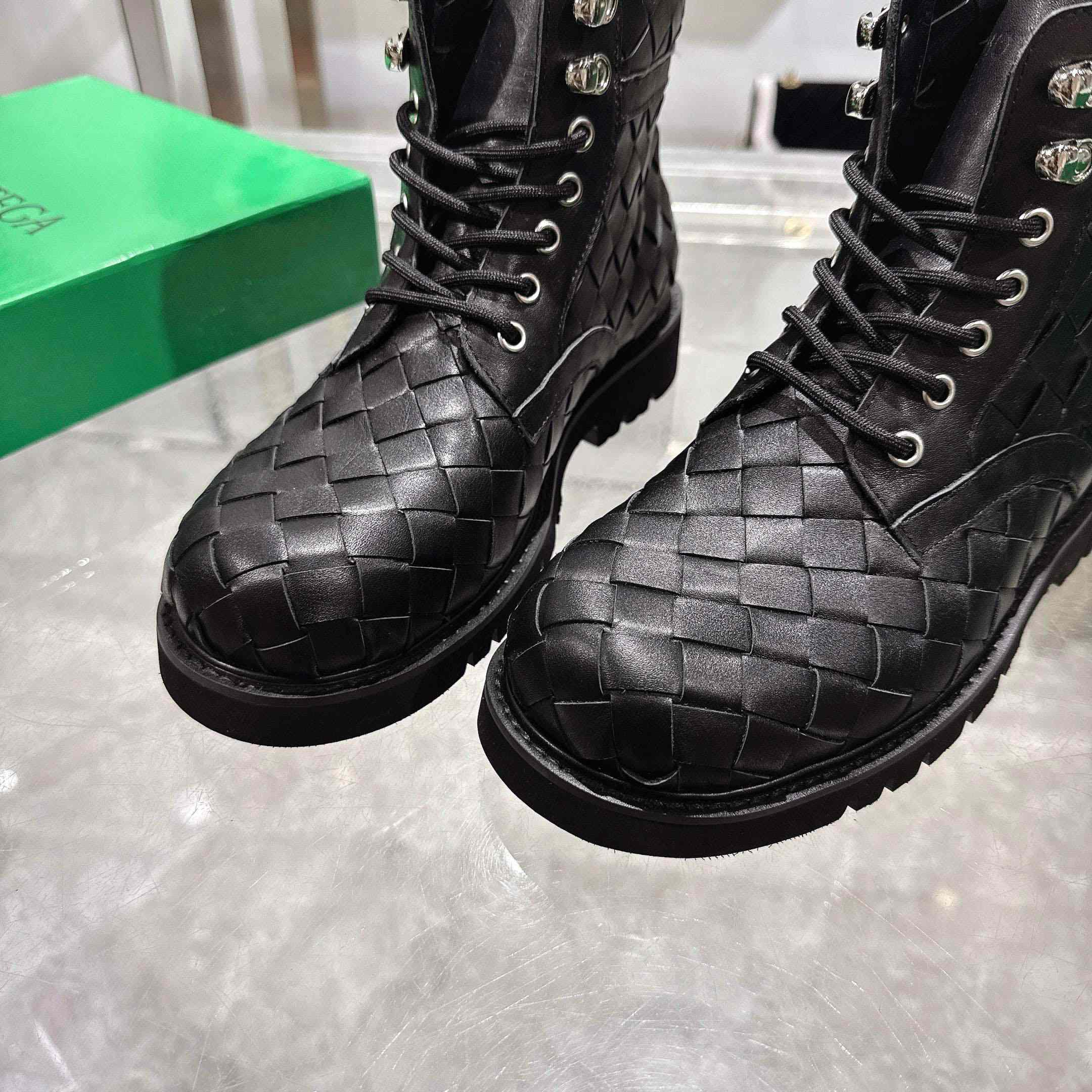 Bottega Veneta Haddock Lace-Up Ankle Boot - FashionPlug