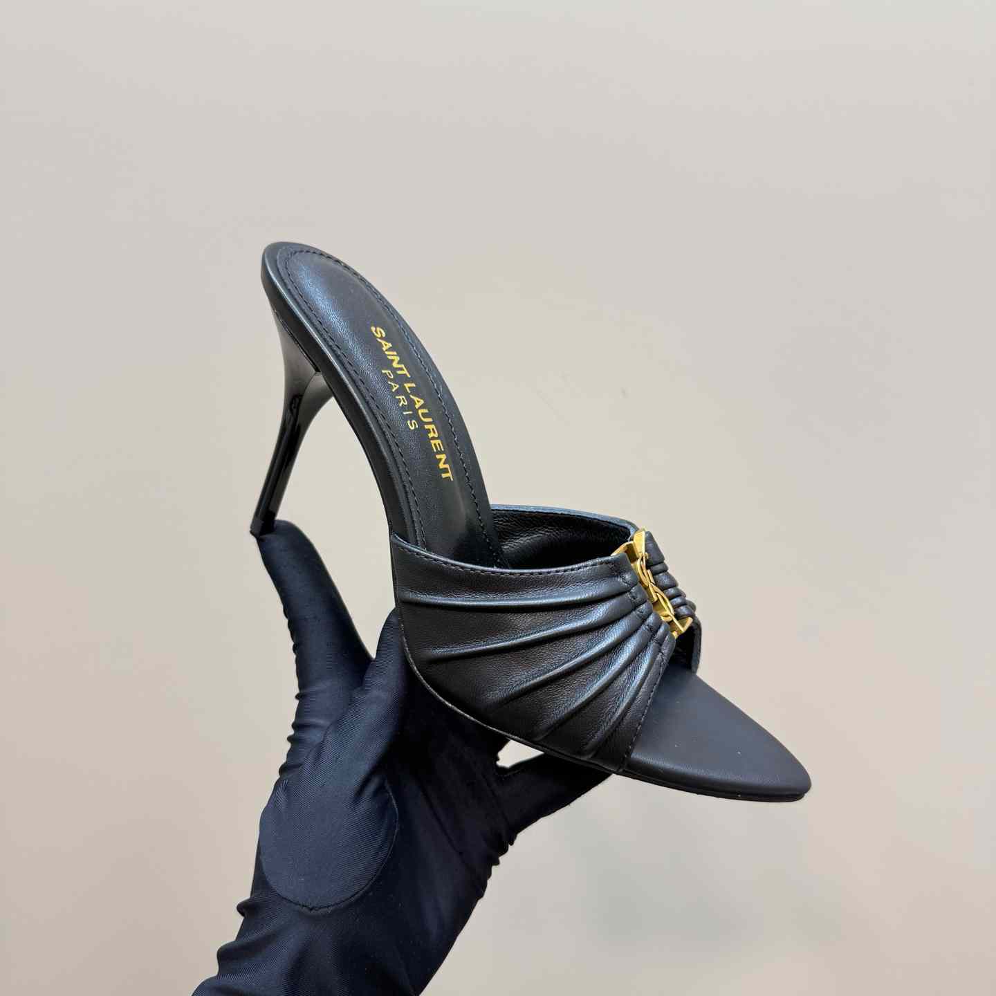 Saint Laurent BABYLONE Mules In Smooth Leather - FashionPlug