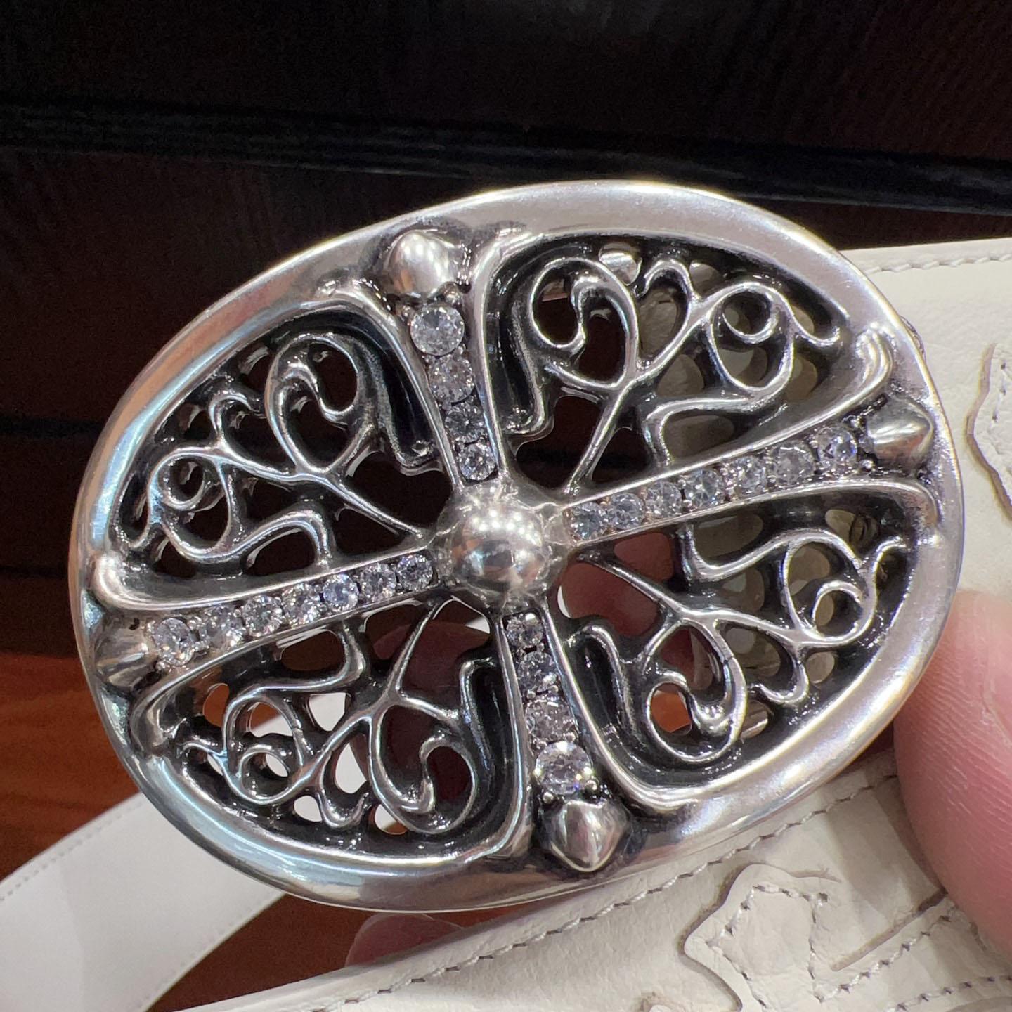 Chrome Hearts Leather Belt   - FashionPlug