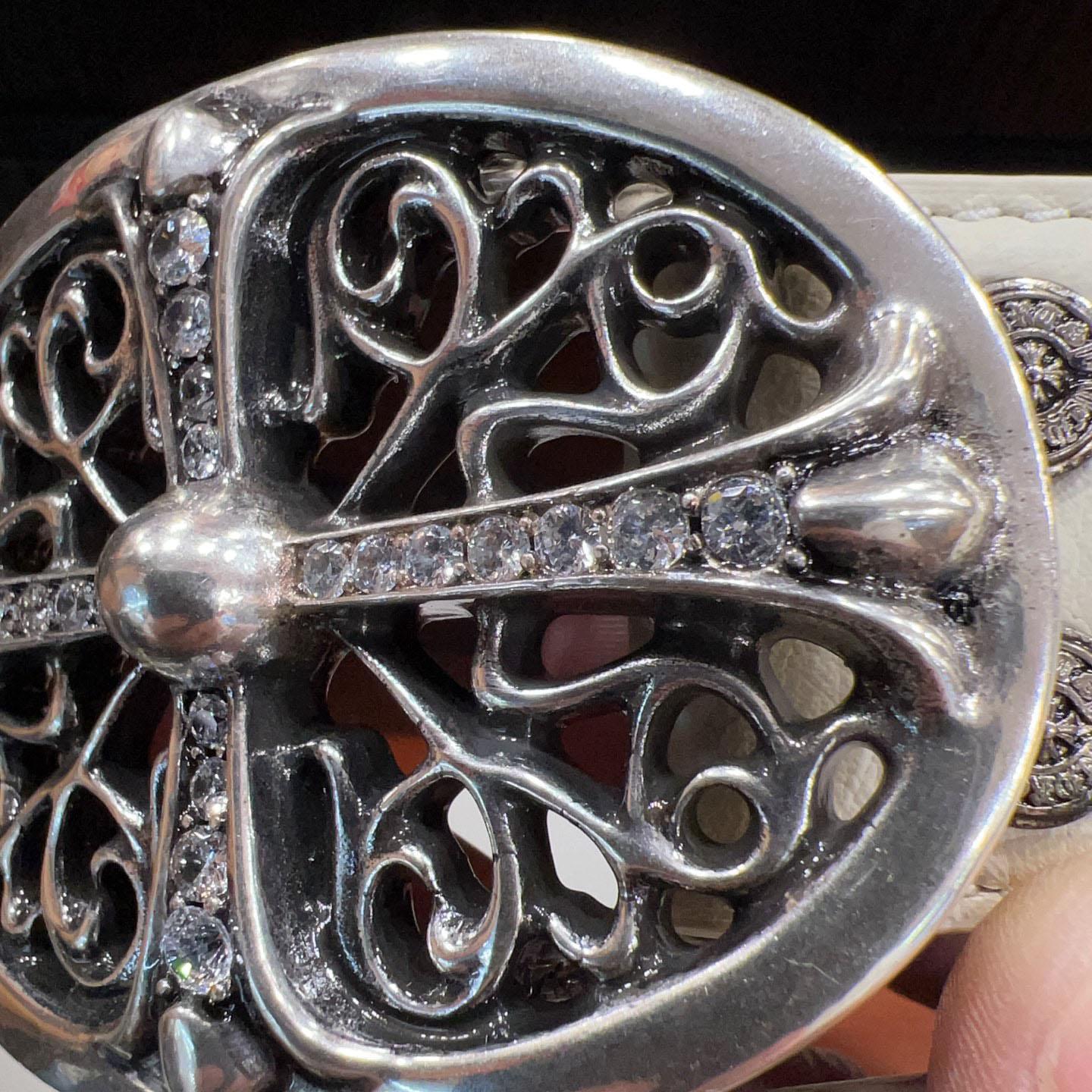 Chrome Hearts Leather Belt   - FashionPlug