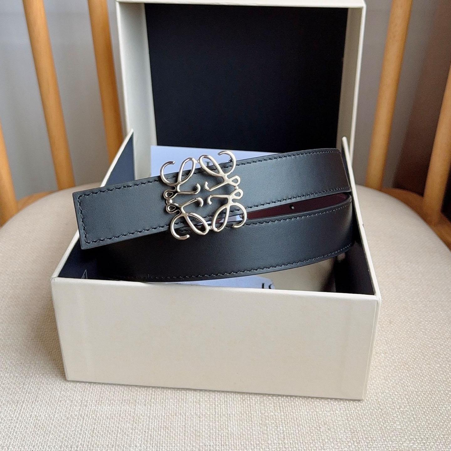 Loewe Reversible Anagram Belt In Smooth Calfskin - FashionPlug